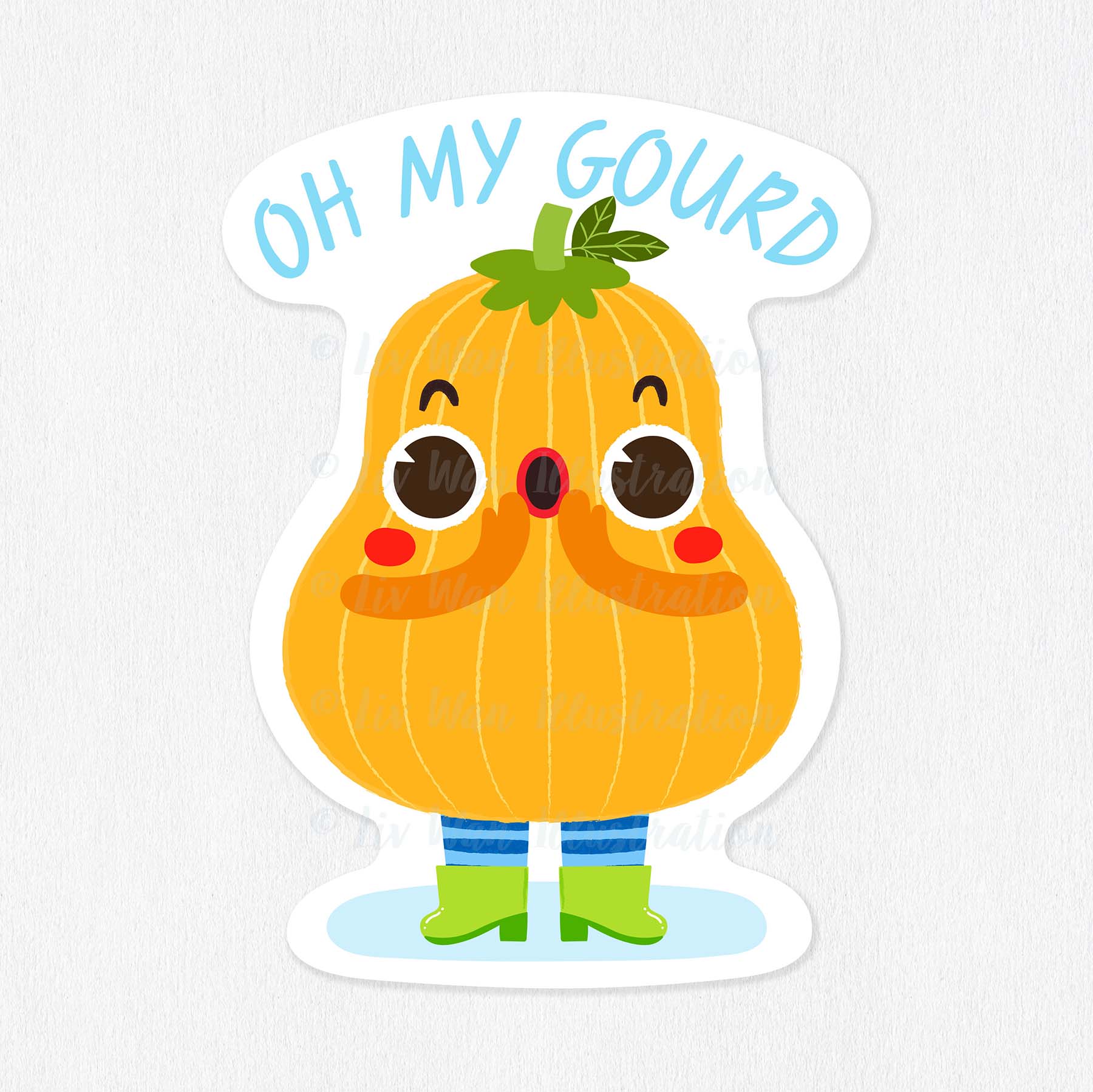 Gourd Food Pun Sticker