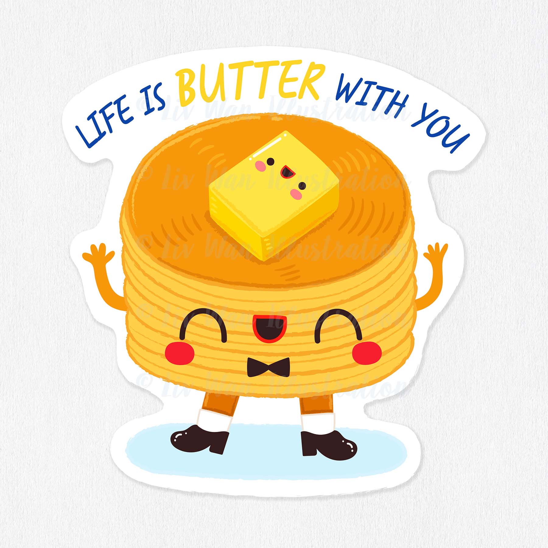 Pancake Food Pun Sticker