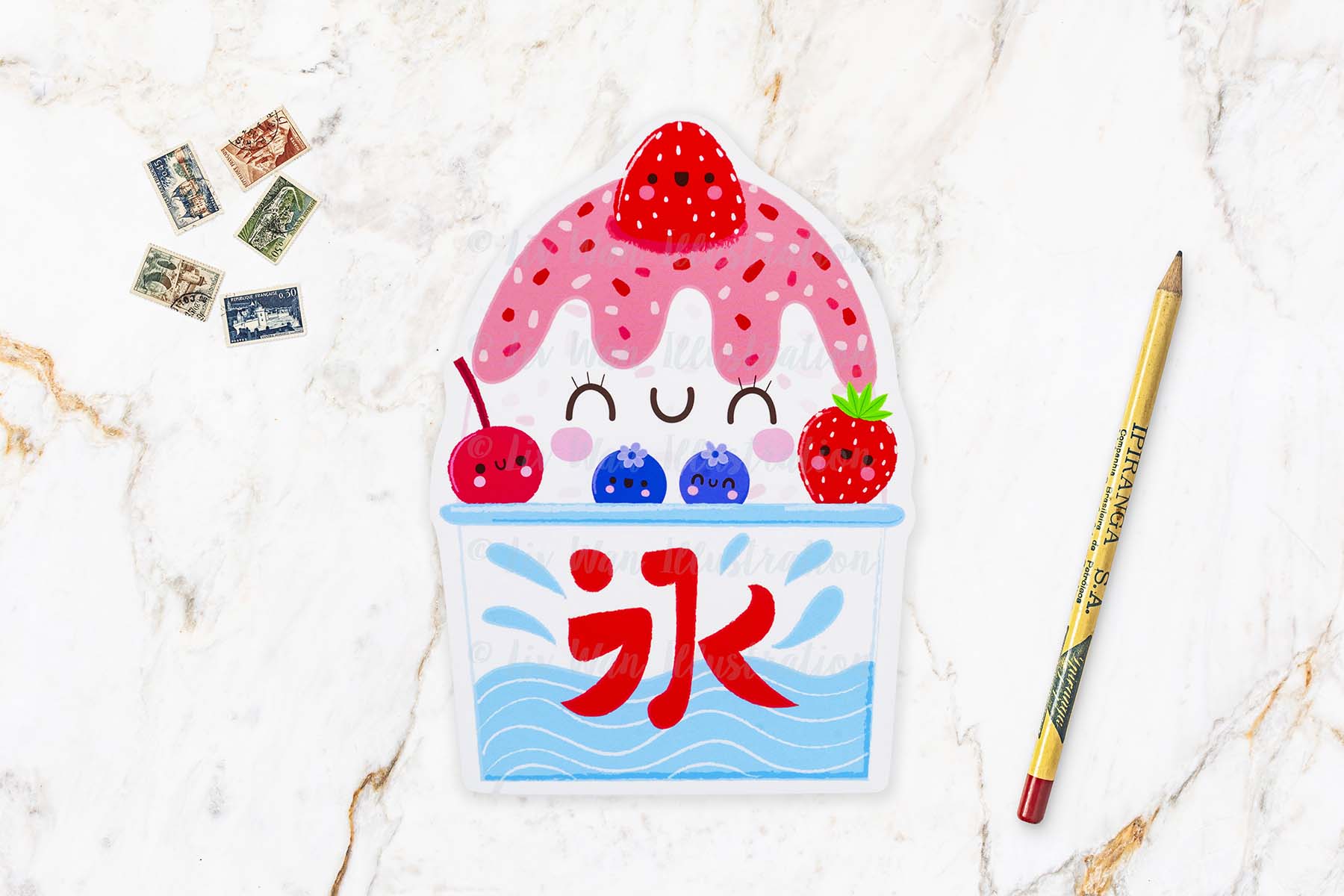 Kawaii Kakigori Postcard