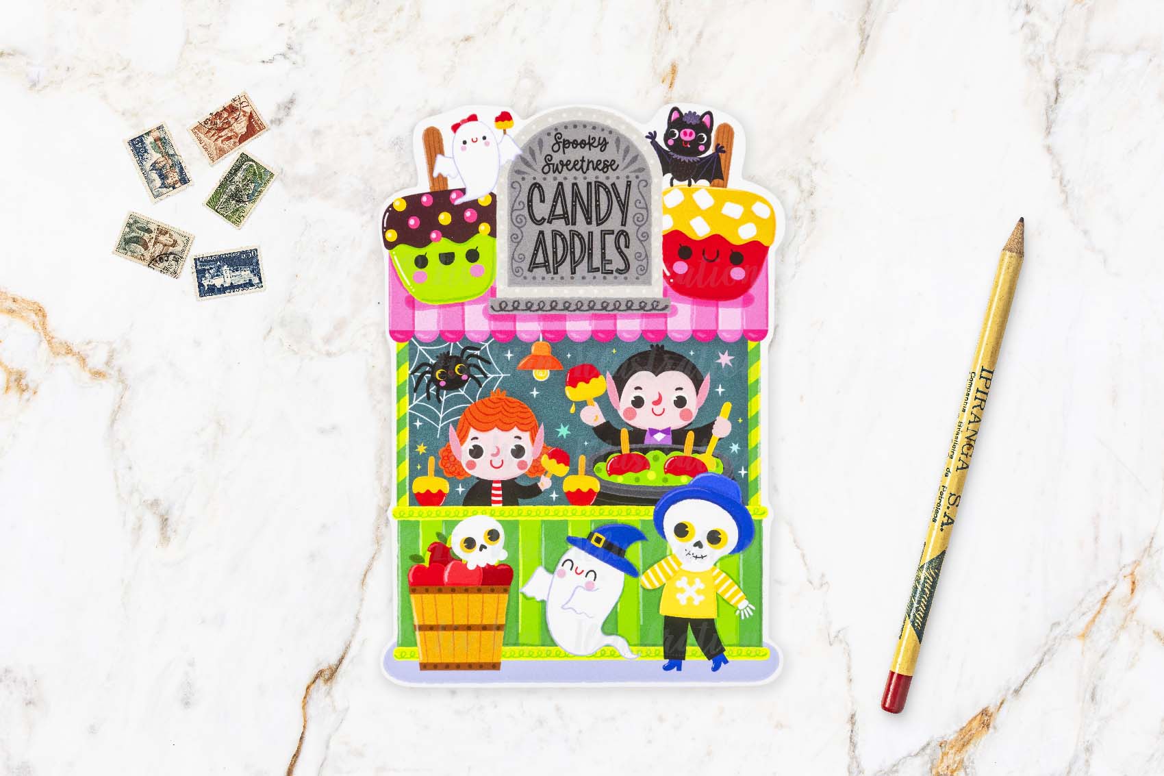 Candy Apple Stall Postcard