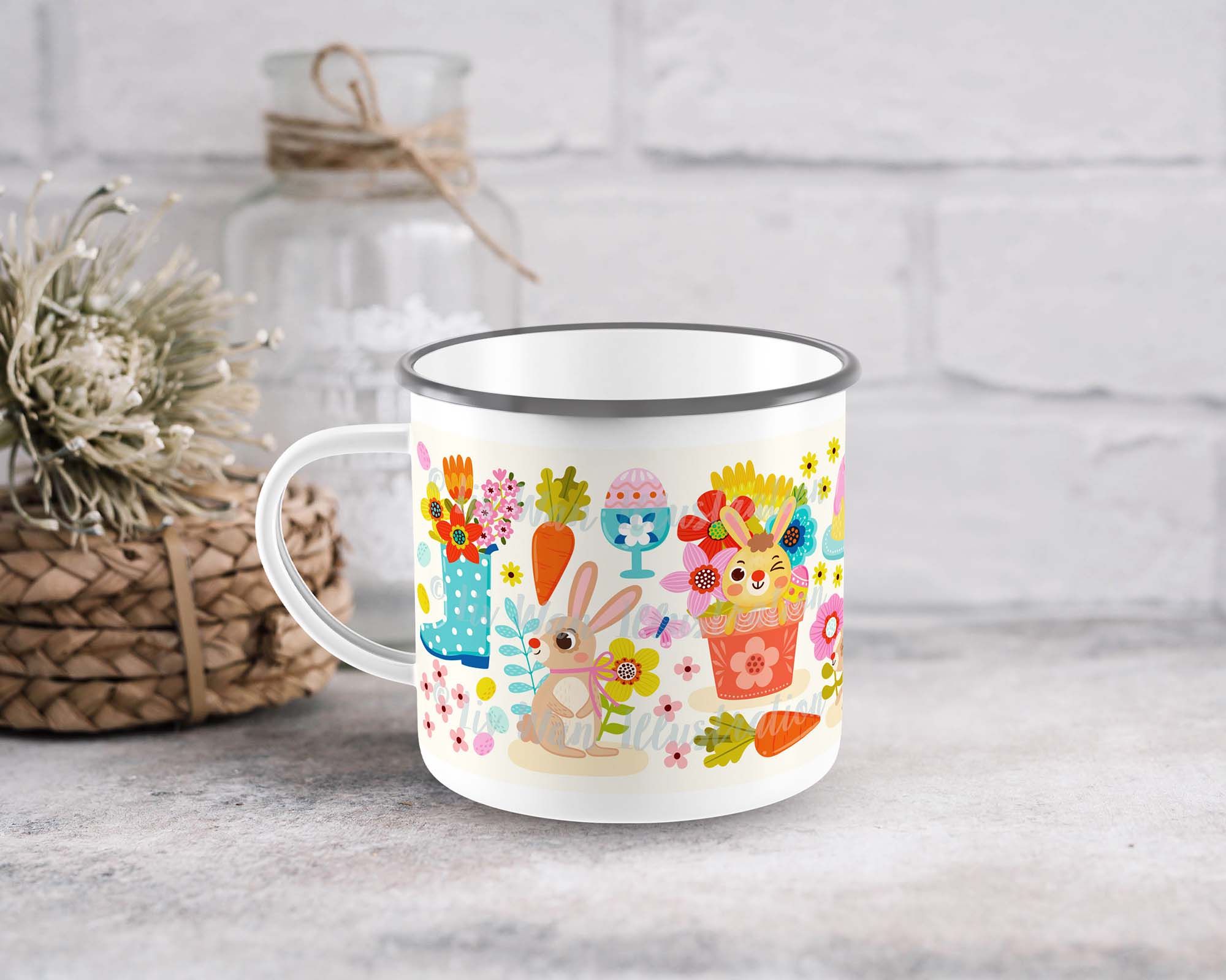 Easter Bunny Camping Mug