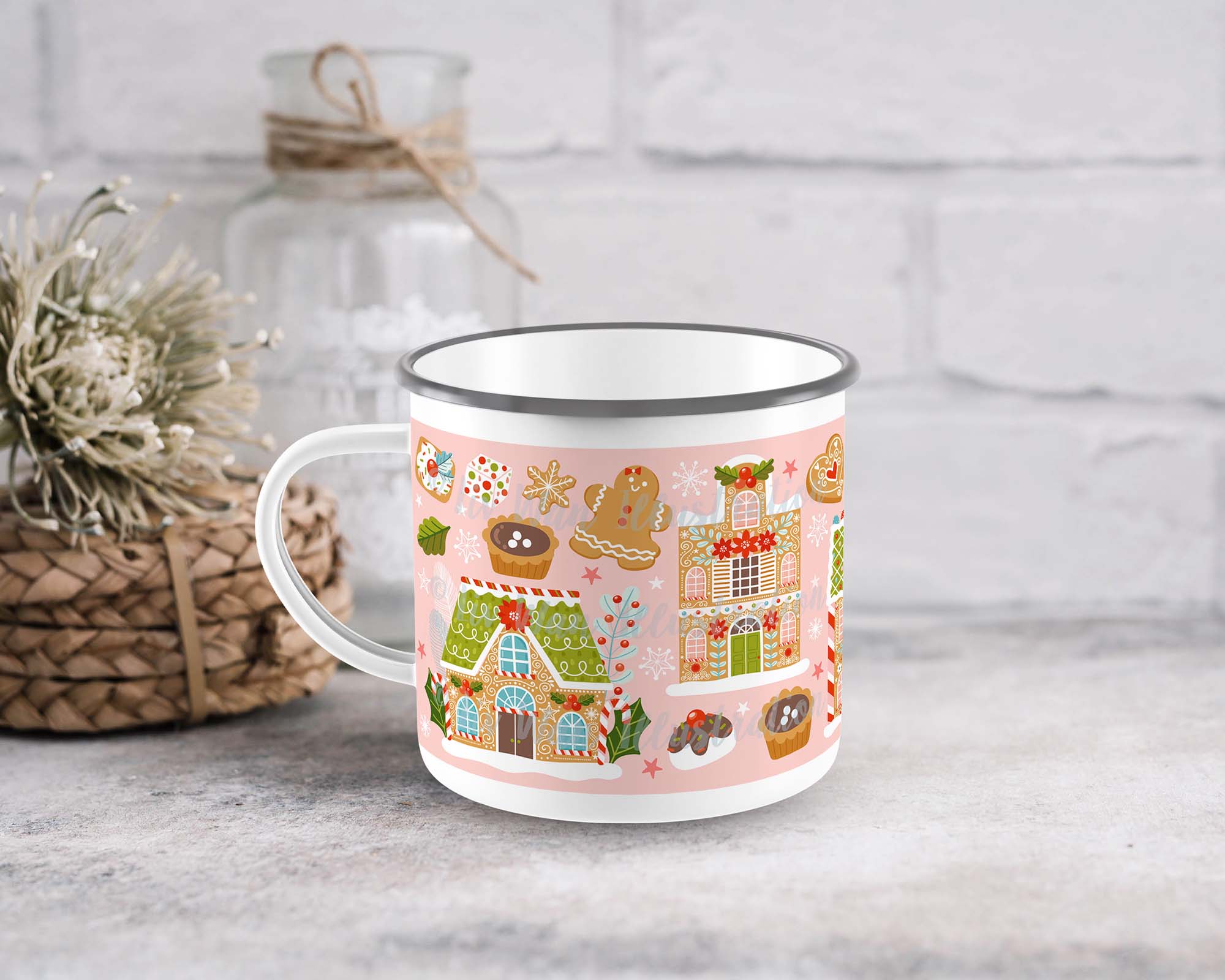 Gingerbread House Camping Mug