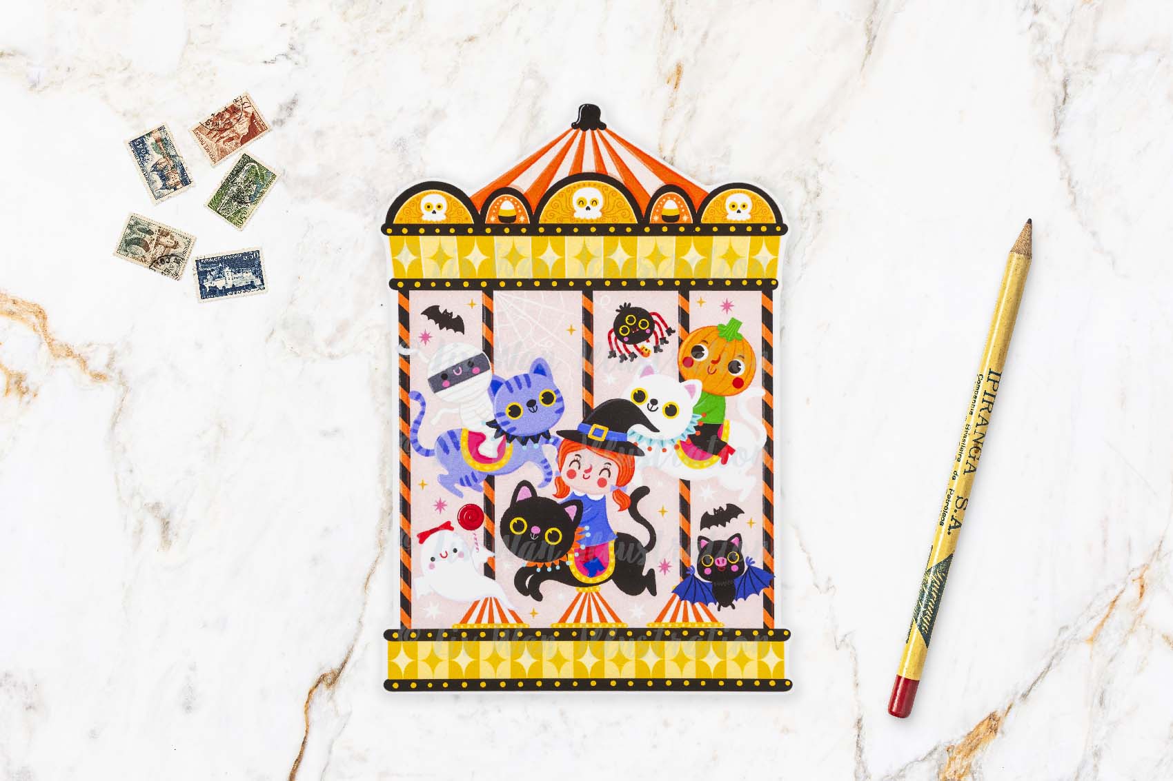 Haunted Carousel Postcard