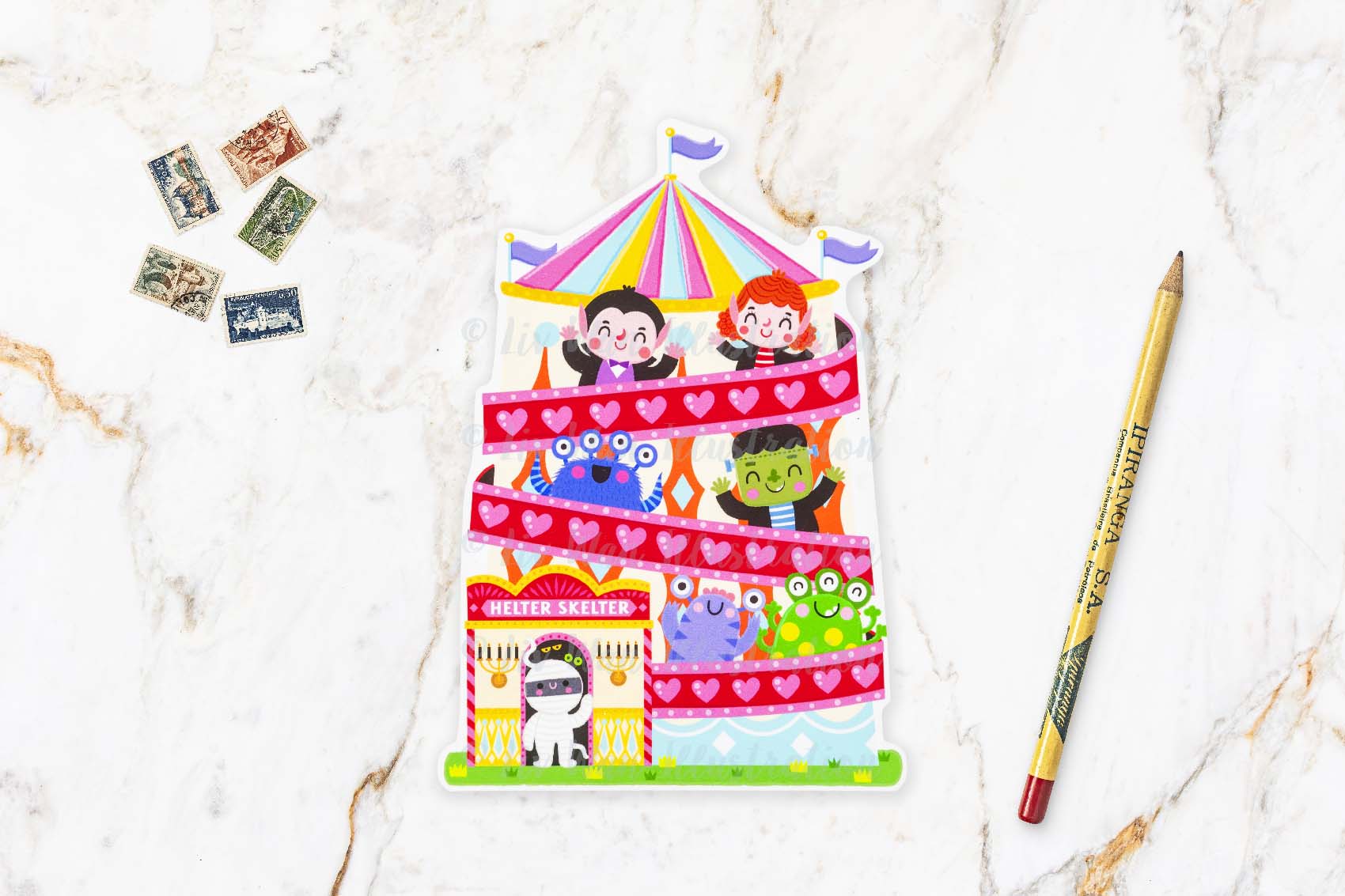 Helter Skelter Postcard