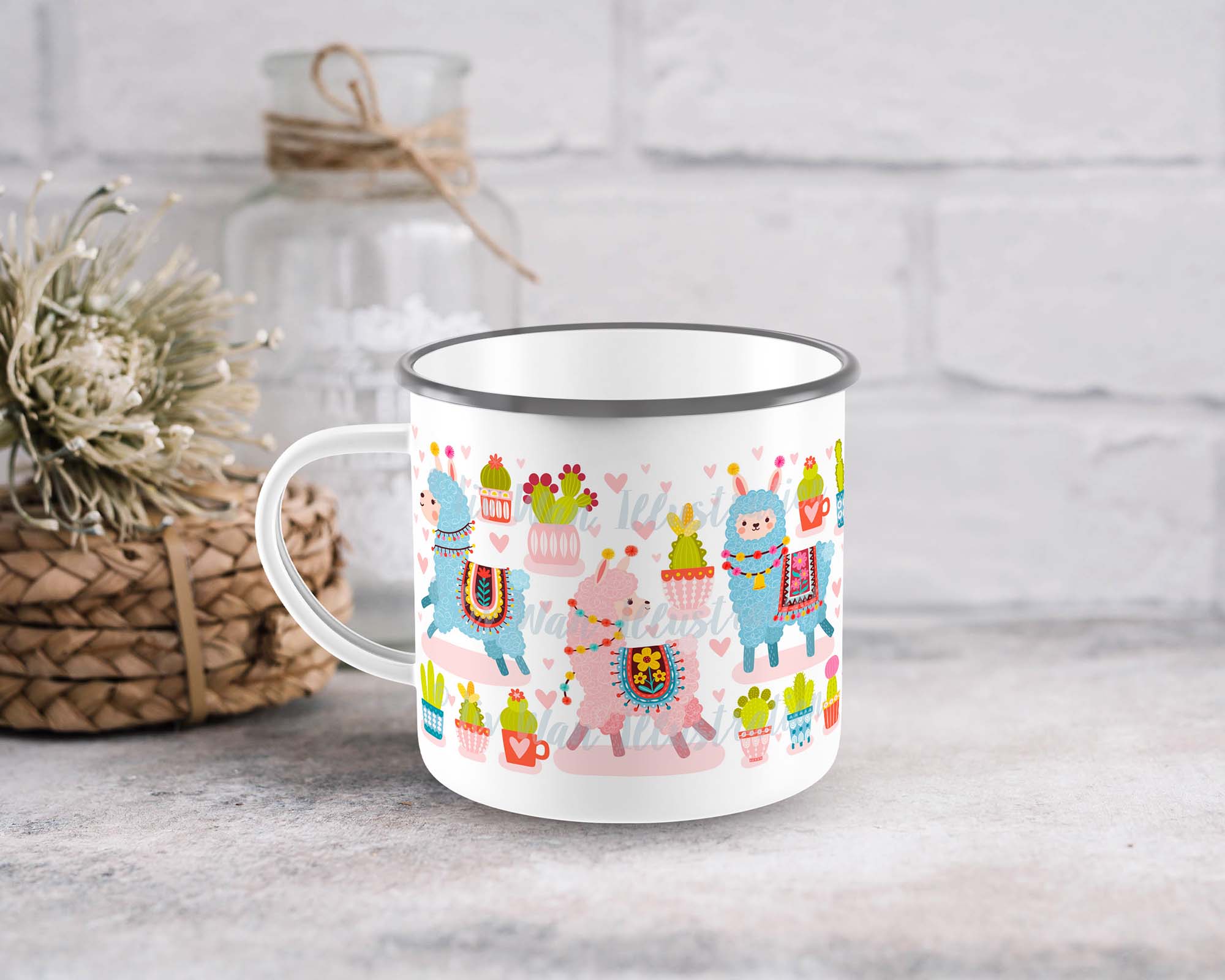 Llama Camping Mug