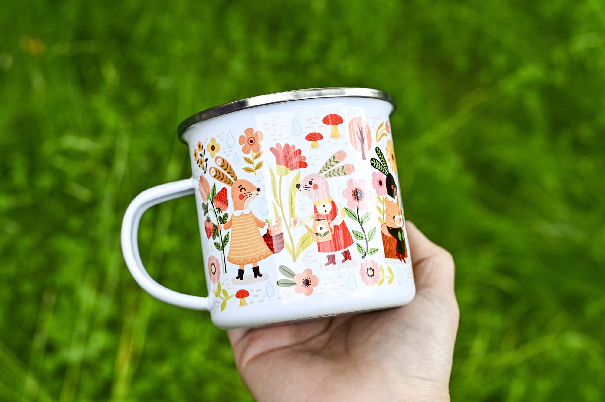 Bunny enamel mug