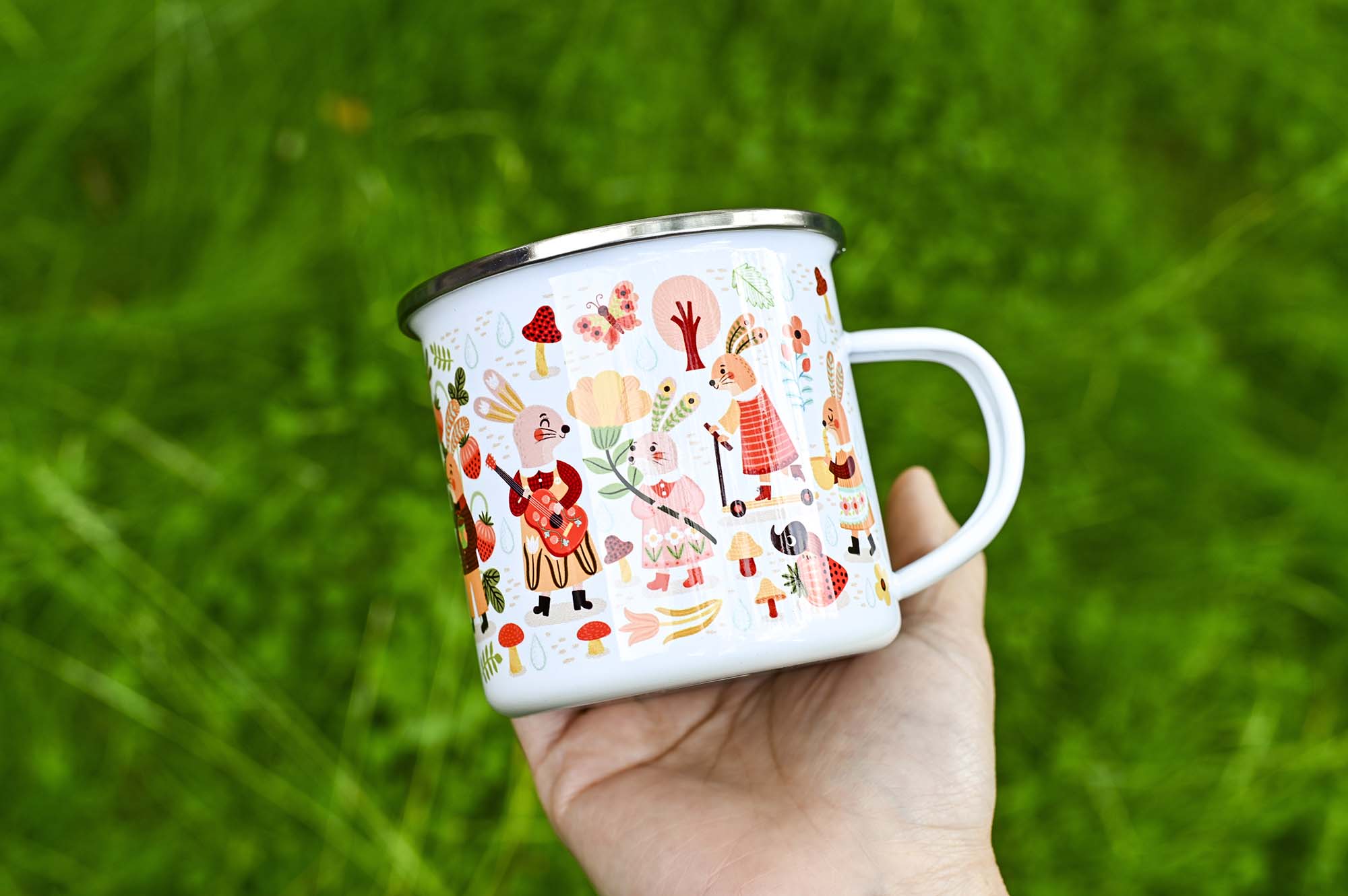 Bunny enamel mug