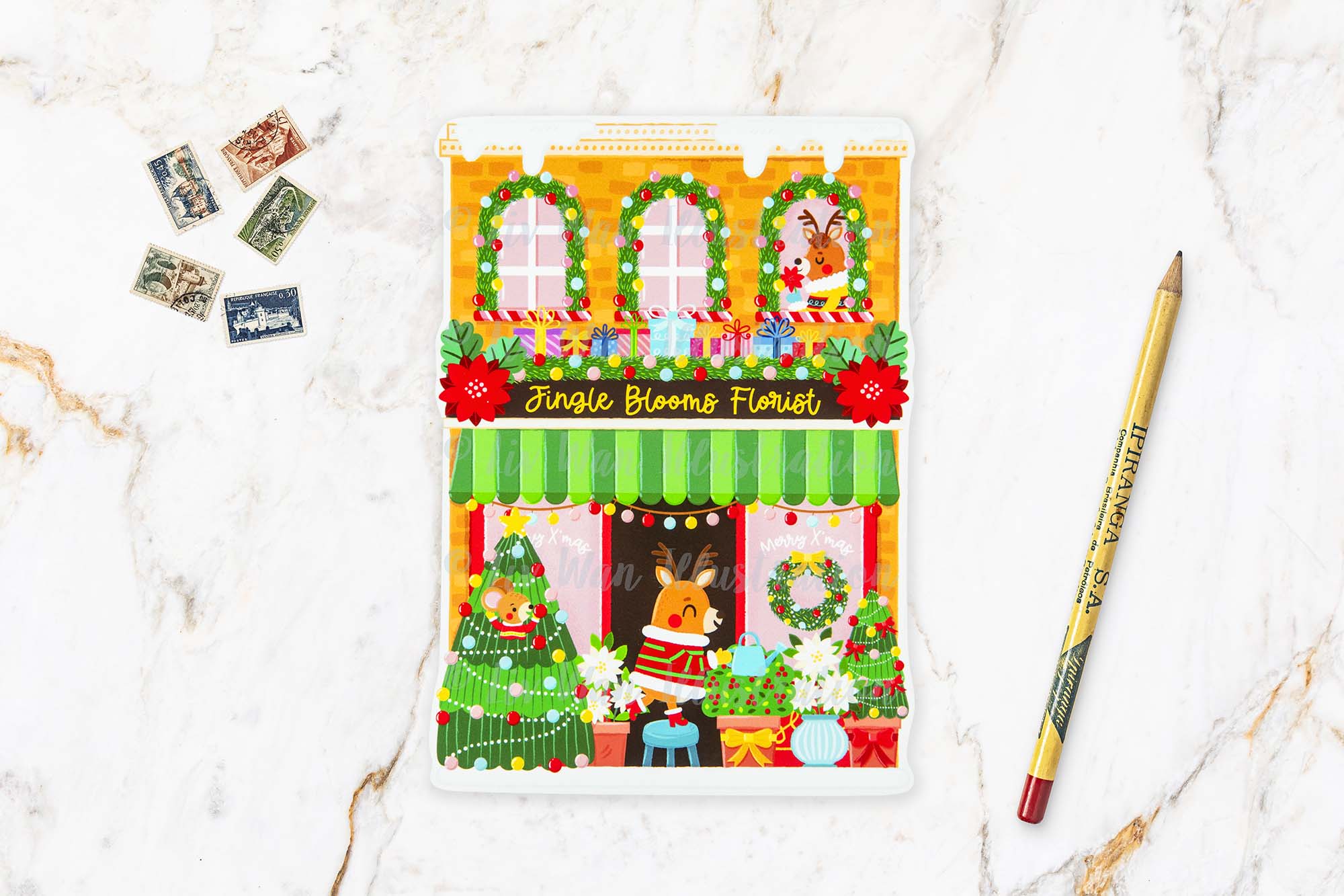 Christmas Florist Postcard