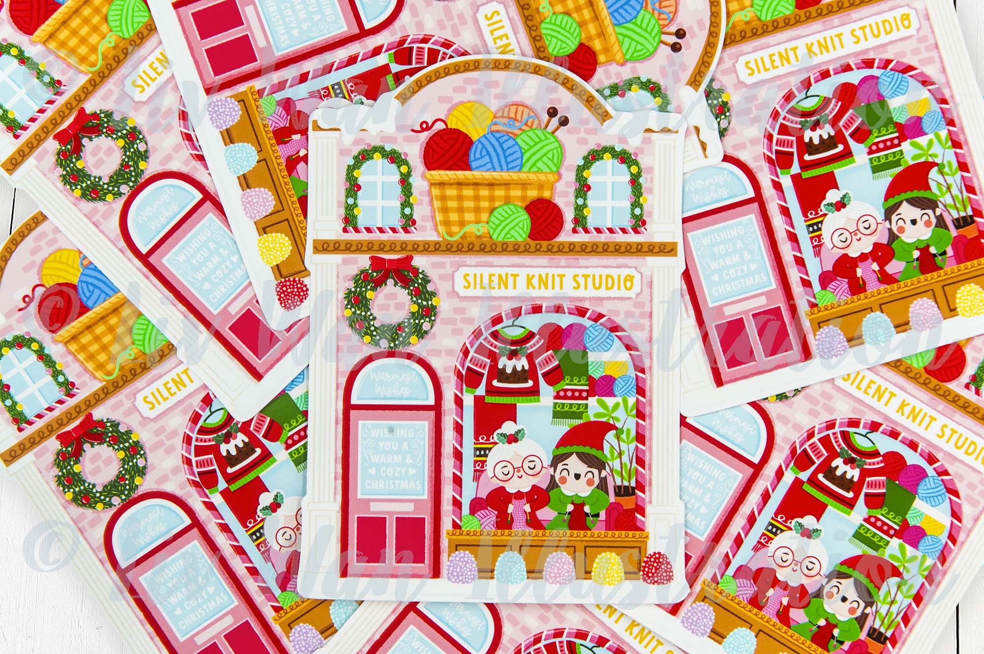 Silent Knit Christmas Postcard