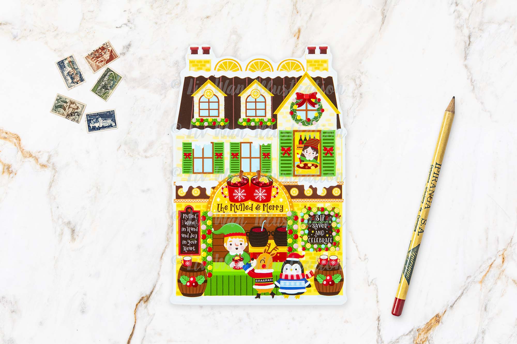 Mulled Wine Bar Postcard