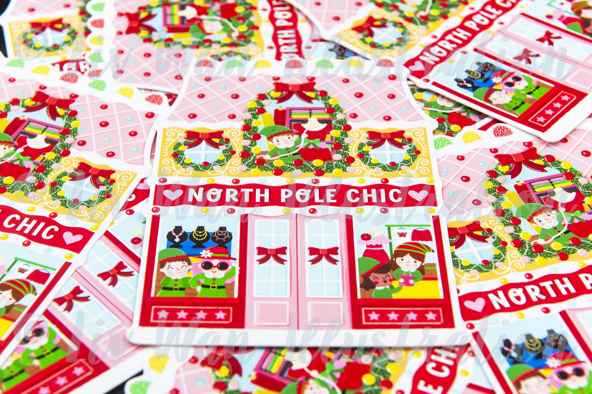 Christmas Elves Boutique Postcard