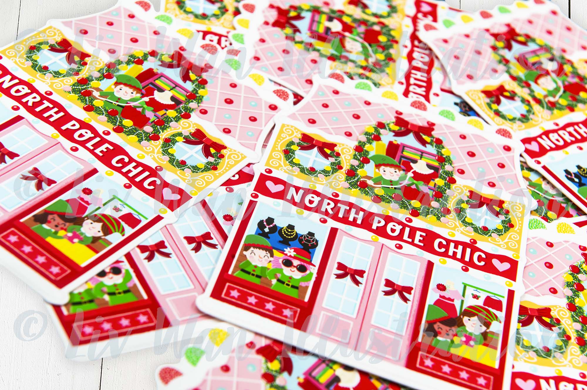 Christmas Elves Boutique Postcard