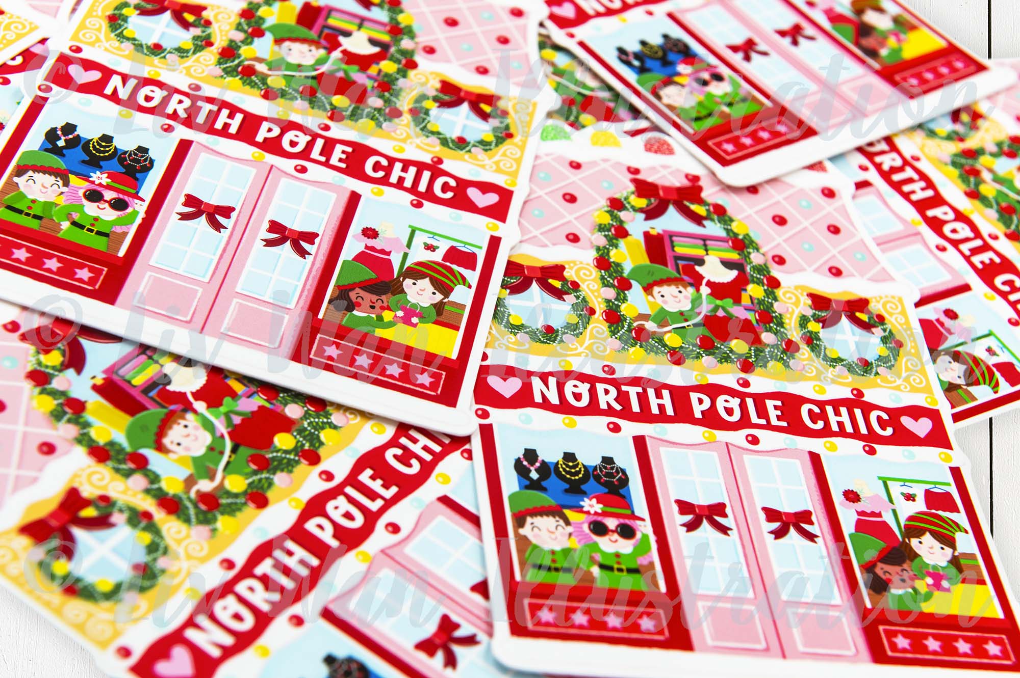 Christmas Elves Boutique Postcard