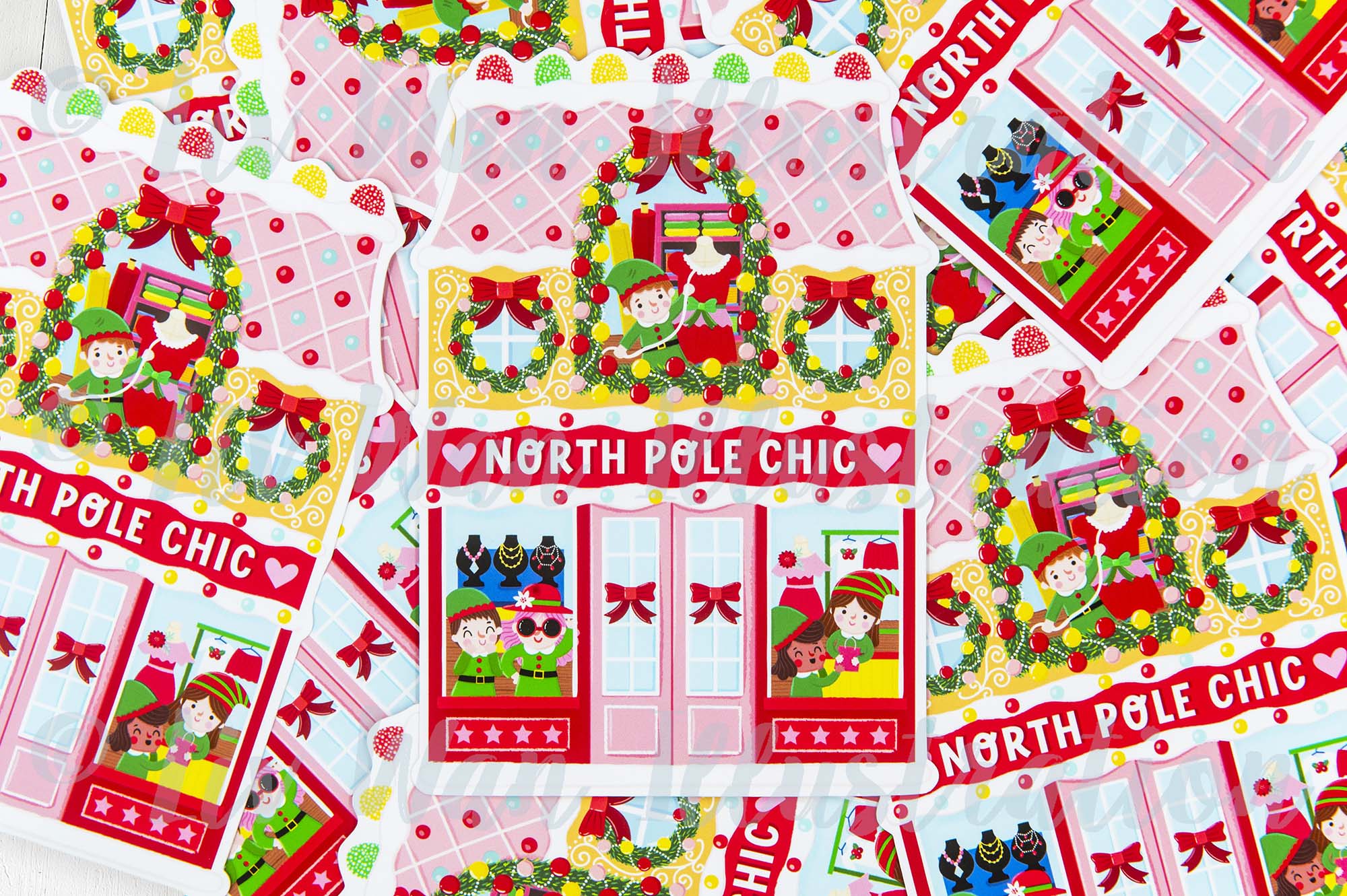 Christmas Elves Boutique Postcard