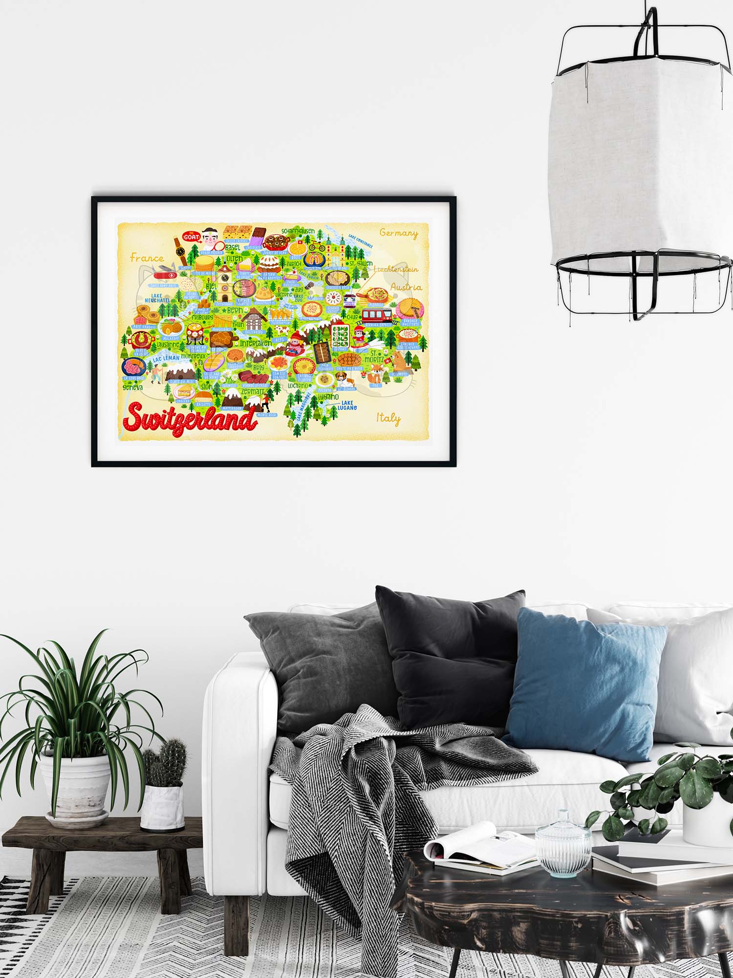 Switzerland Map Poster