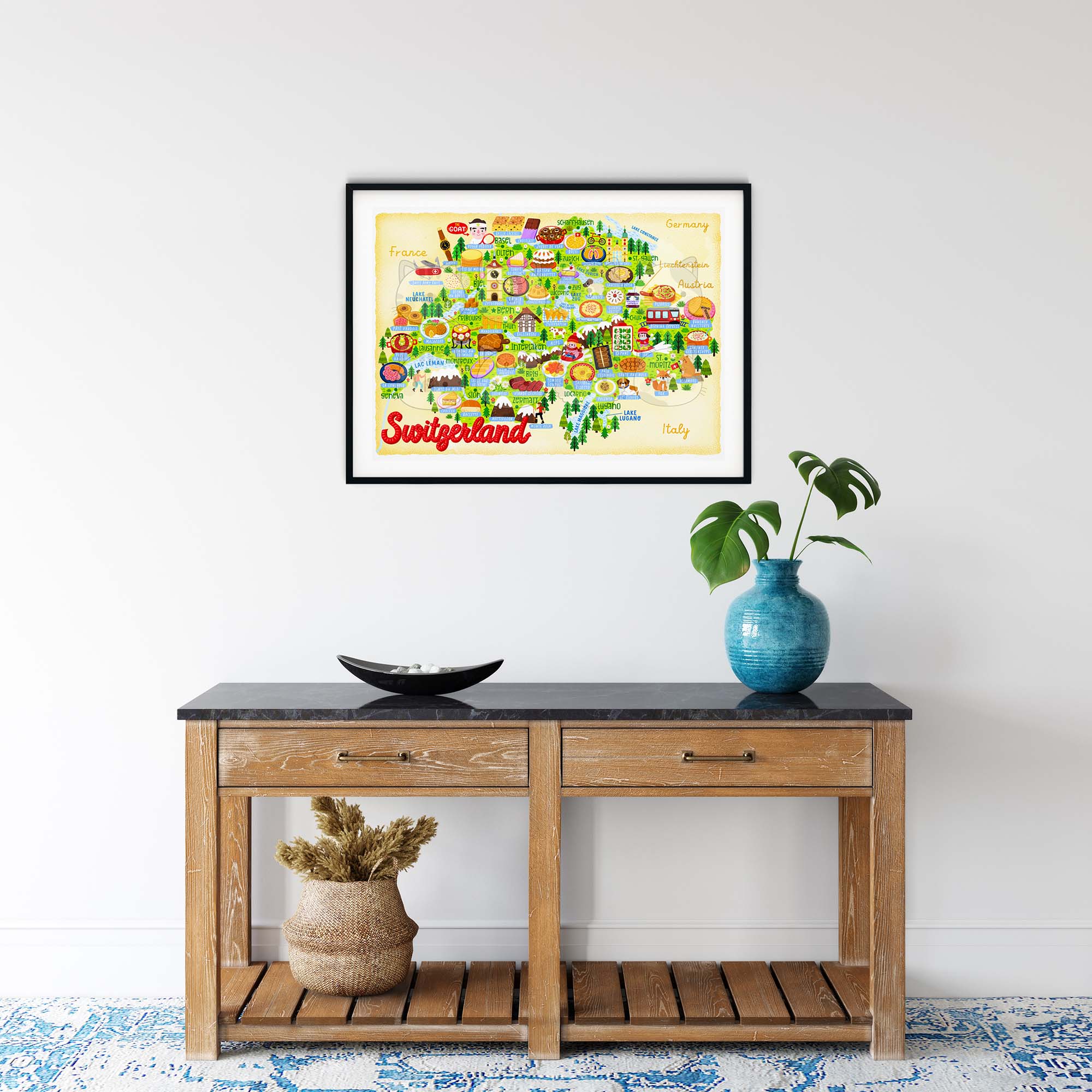 Switzerland Map Poster