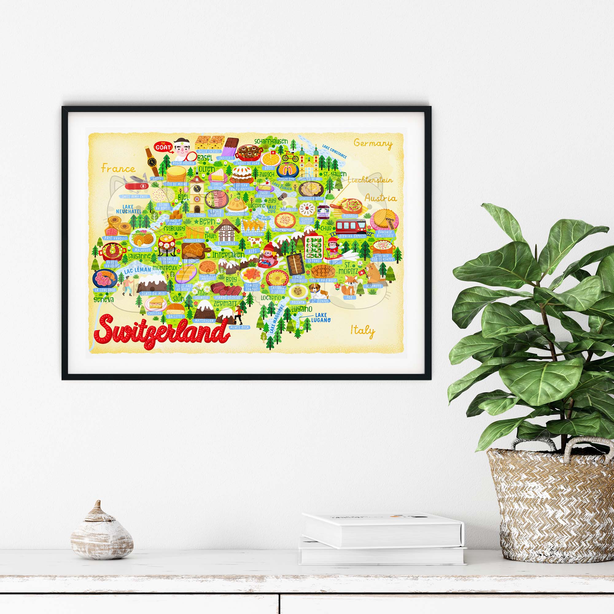 Switzerland Map Poster