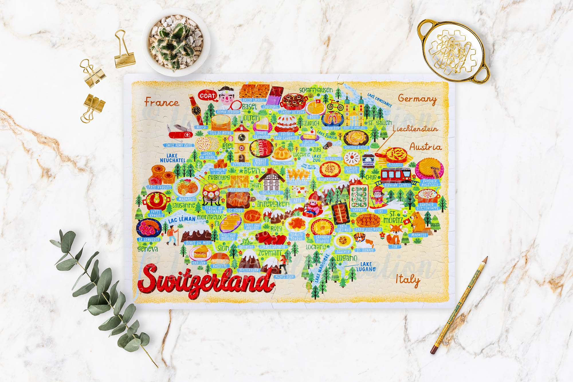 Switzerland map puzzle