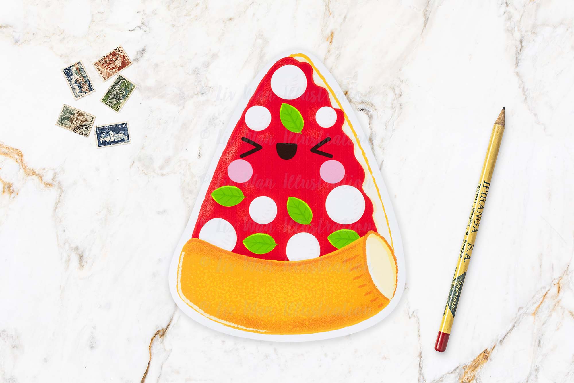 Margherita Pizza Postcard