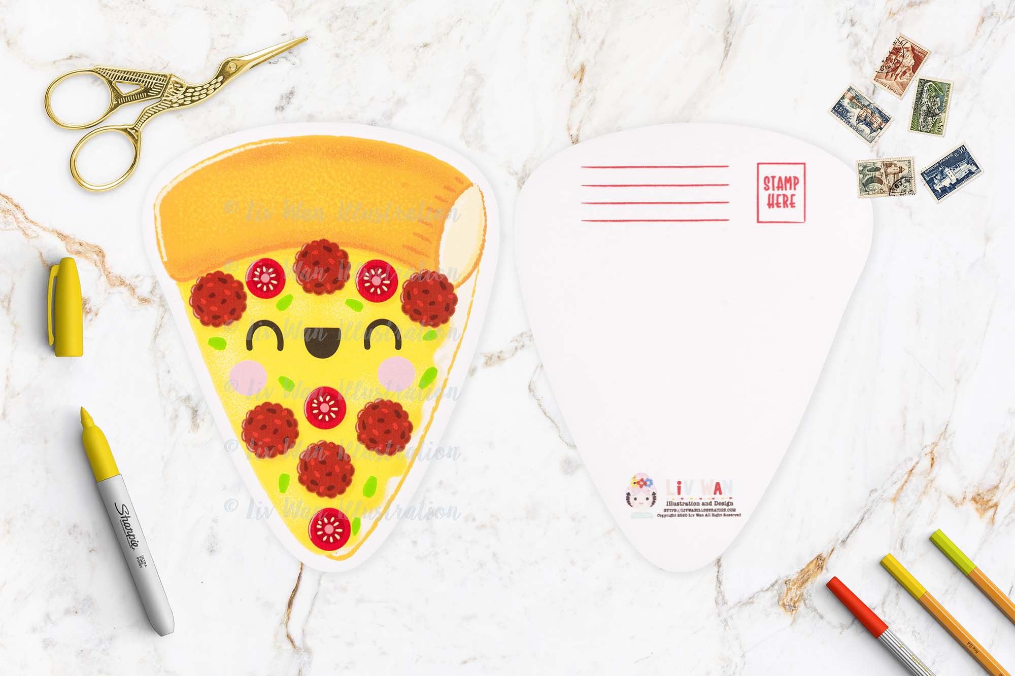 Meatball Pizza Postcard