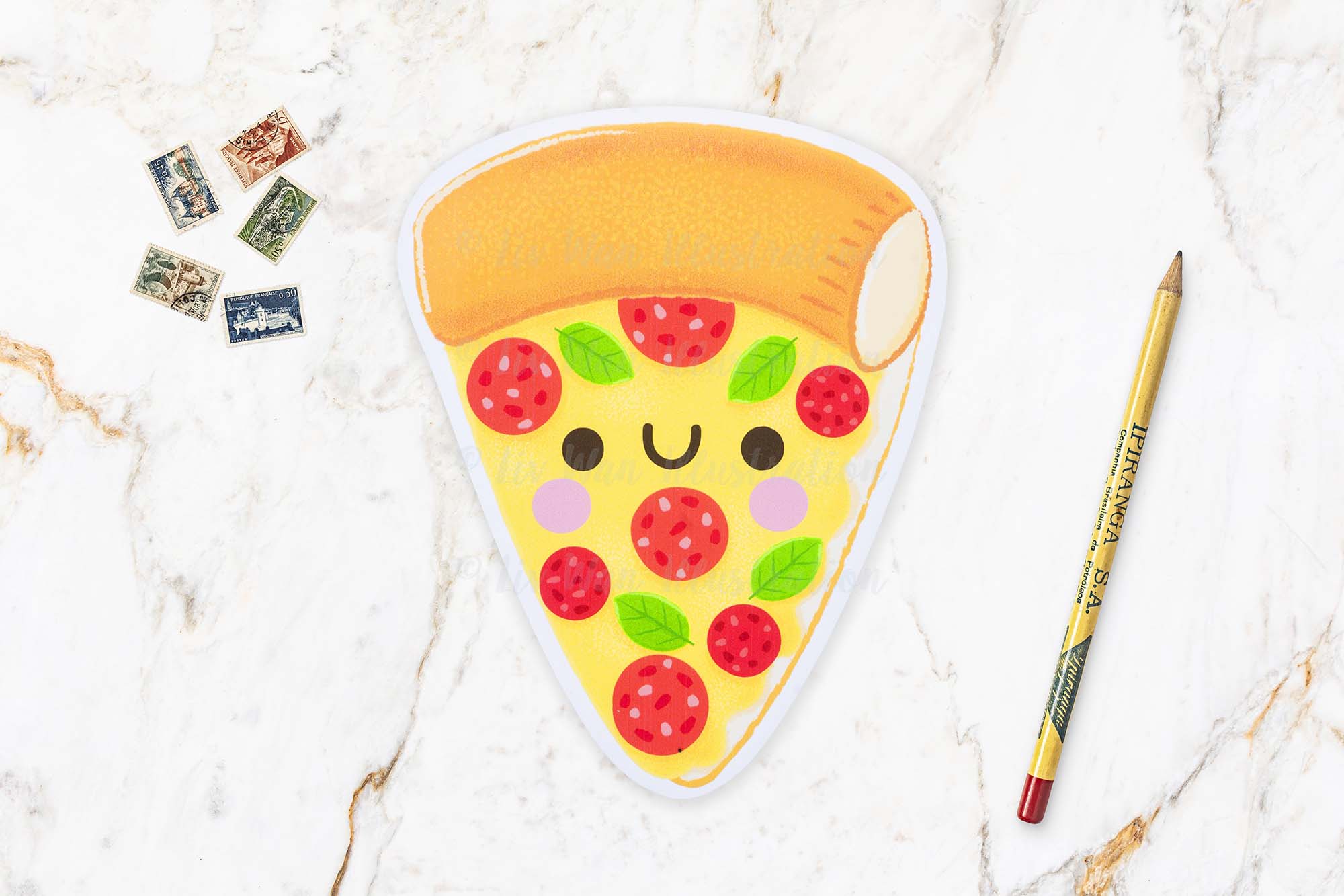 Pepperoni Pizza Postcard