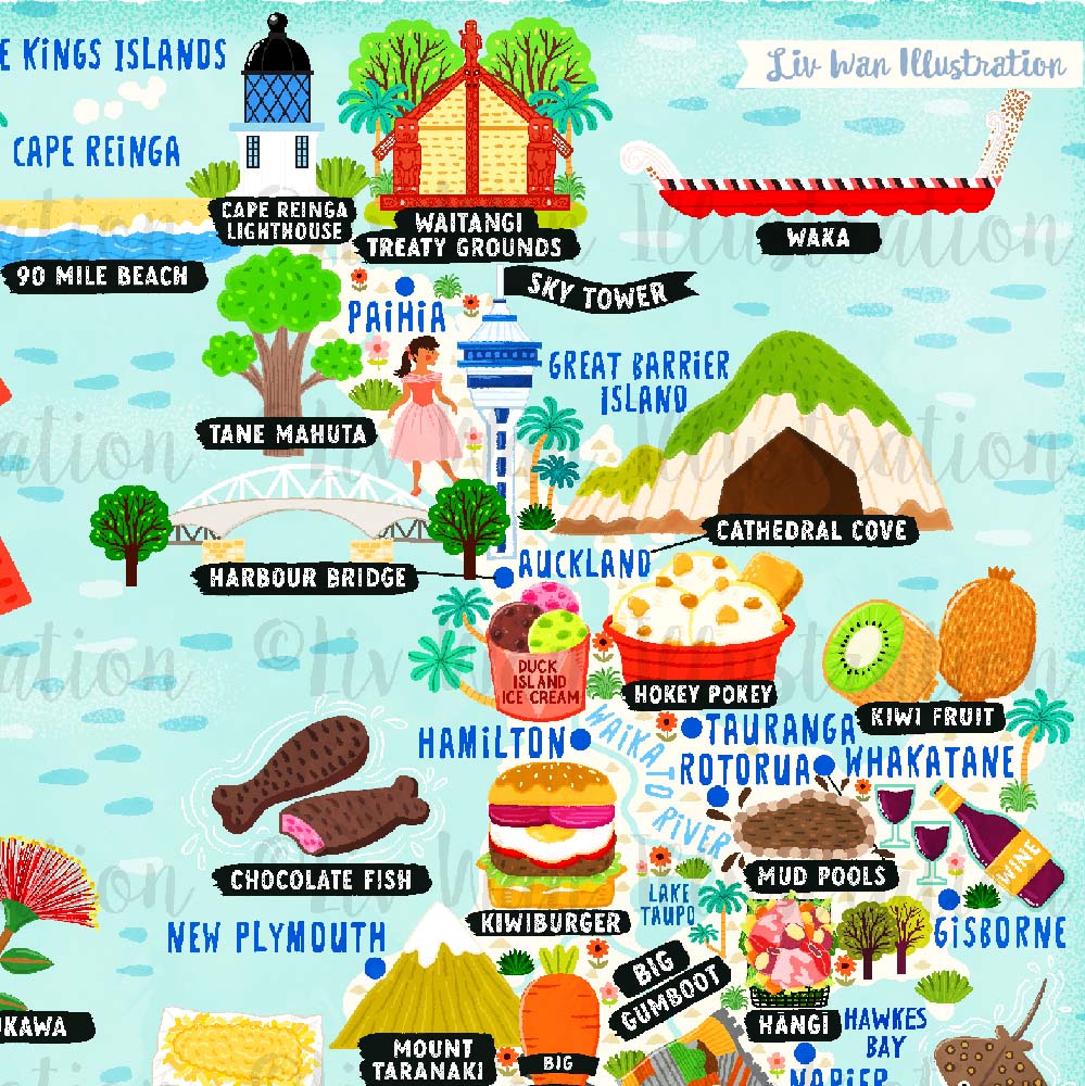 New Zealand map poster