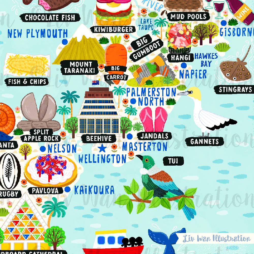New Zealand map poster