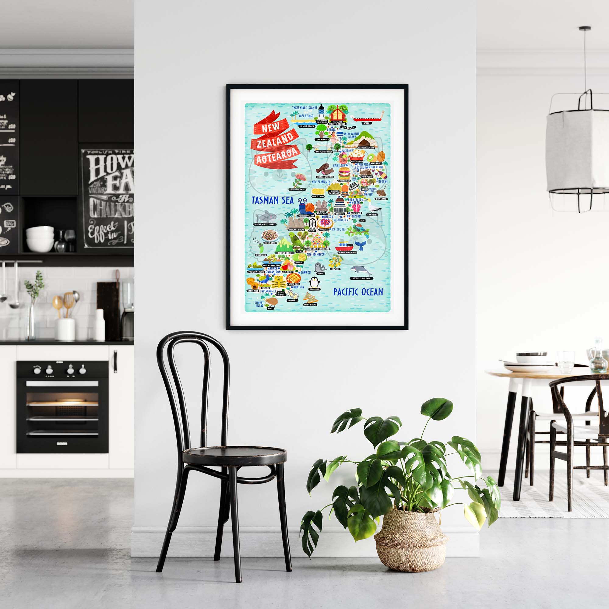 New Zealand map poster
