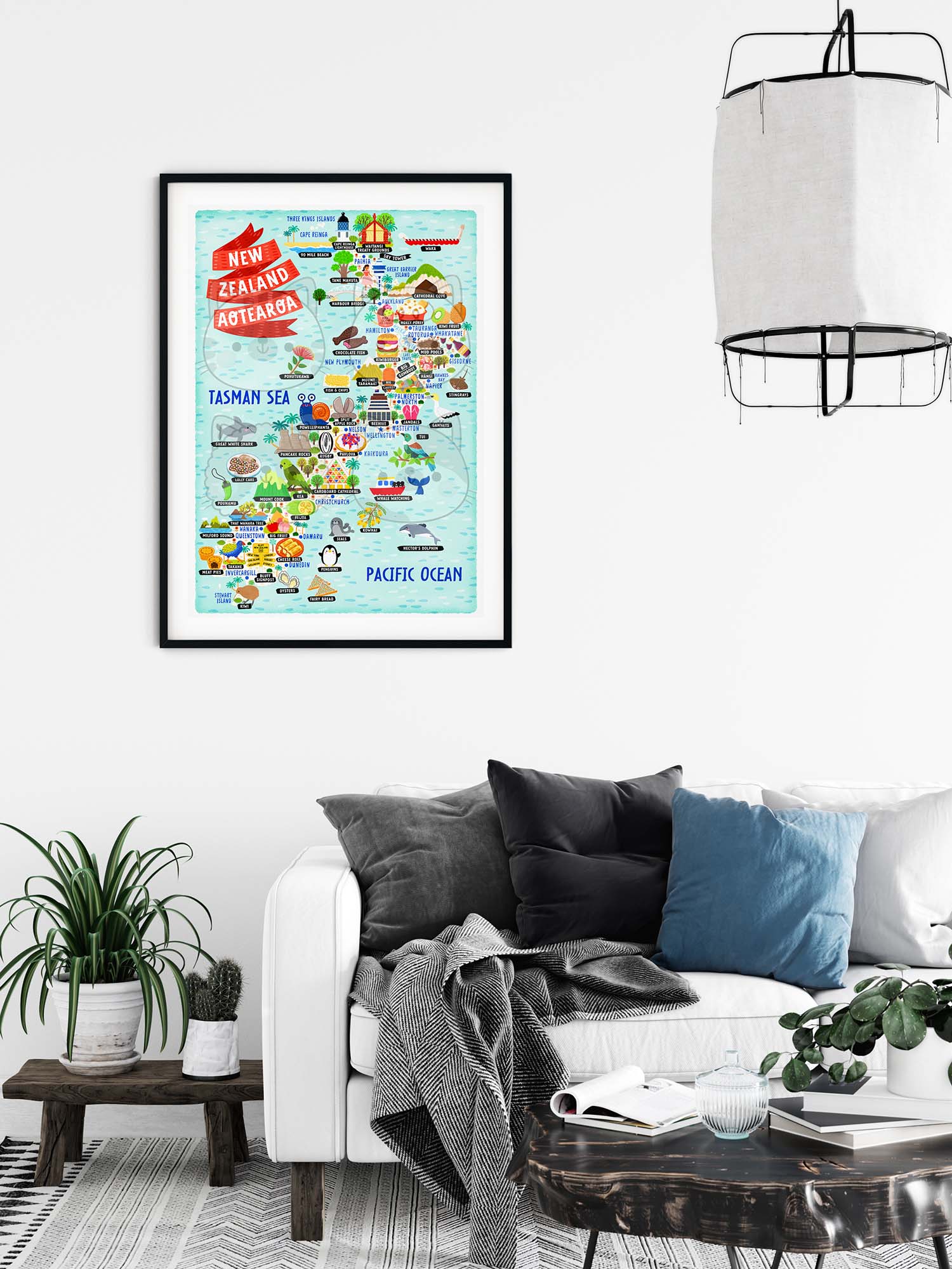 New Zealand map poster