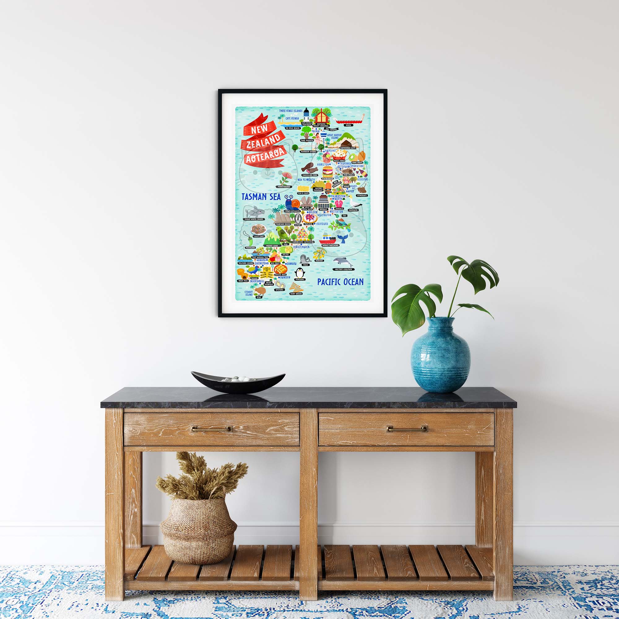 New Zealand map poster
