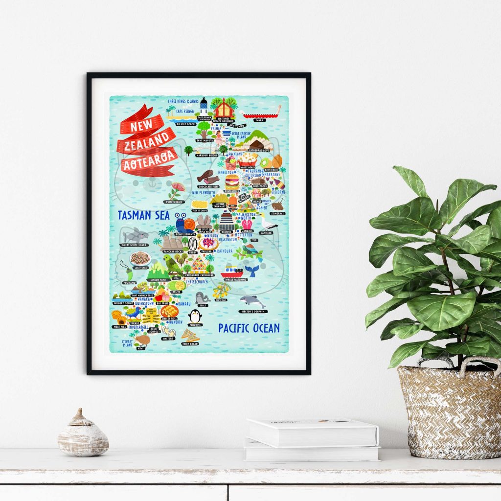 New Zealand map poster New Zealand map poster
