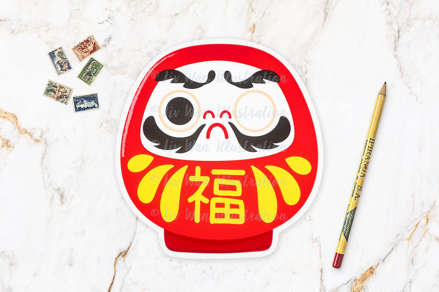 Daruma Postcard