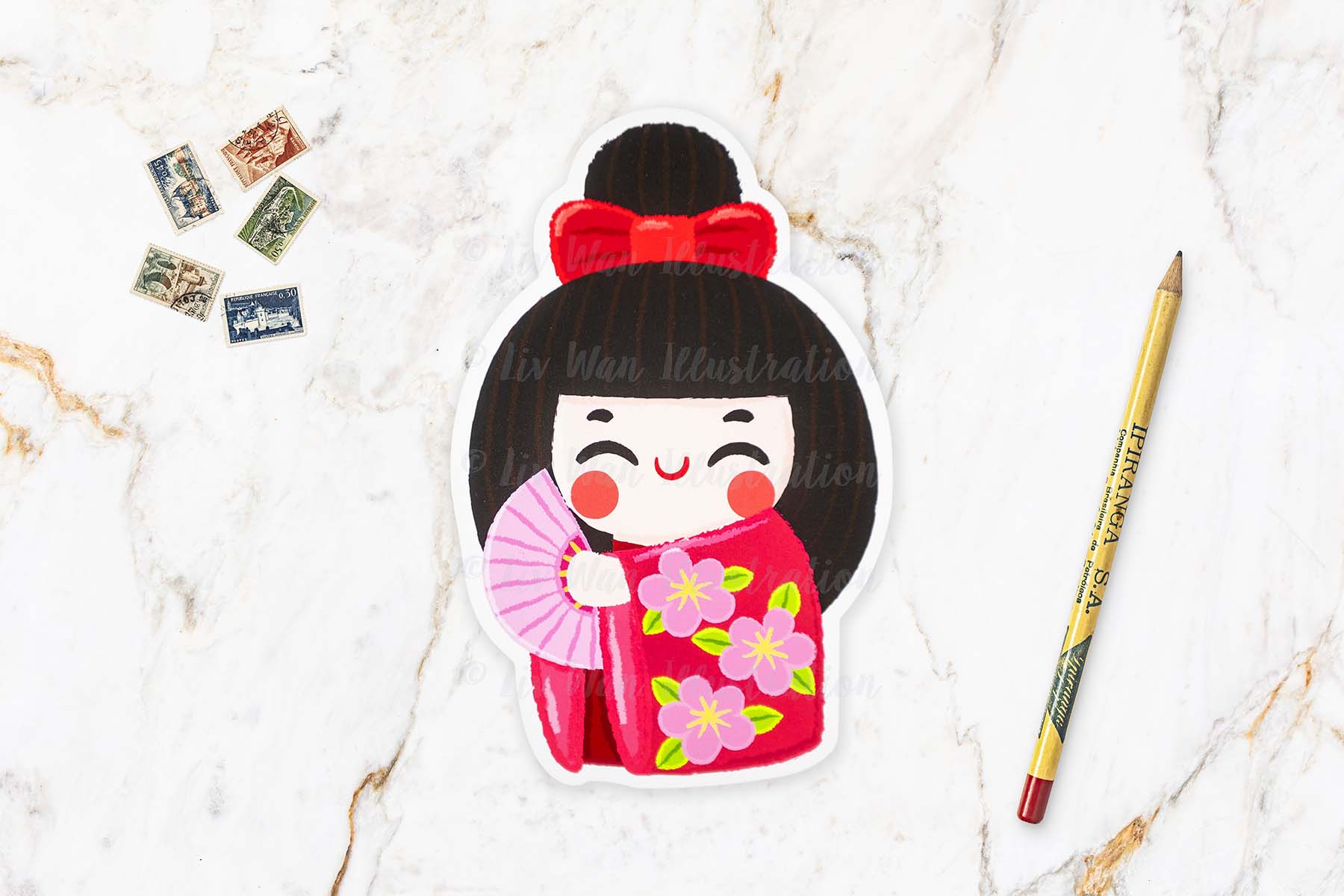 Kimono Girl Postcard