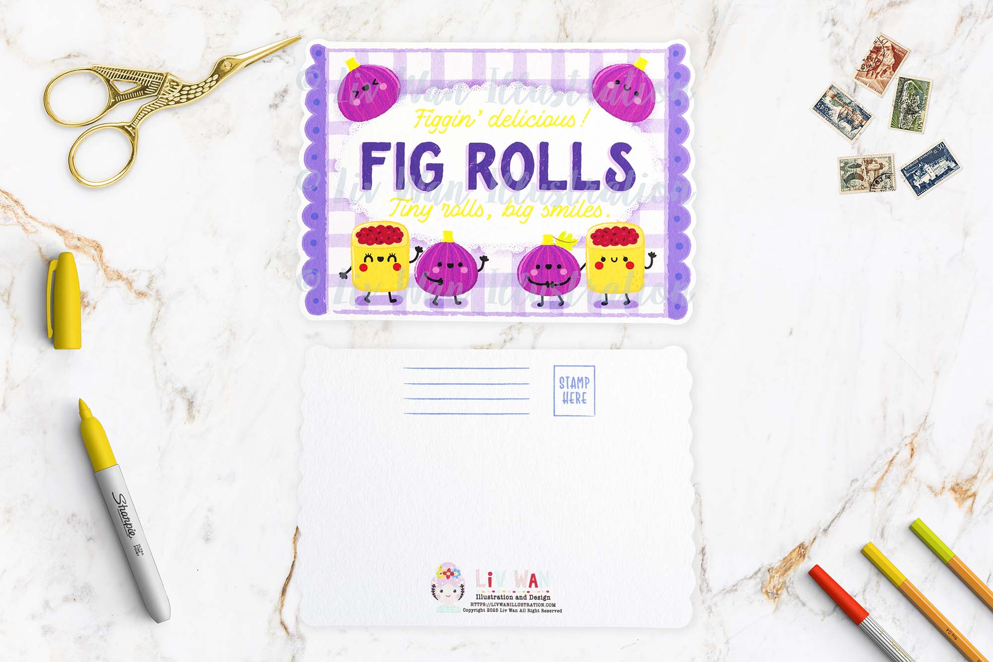 Fig Rolls Postcard