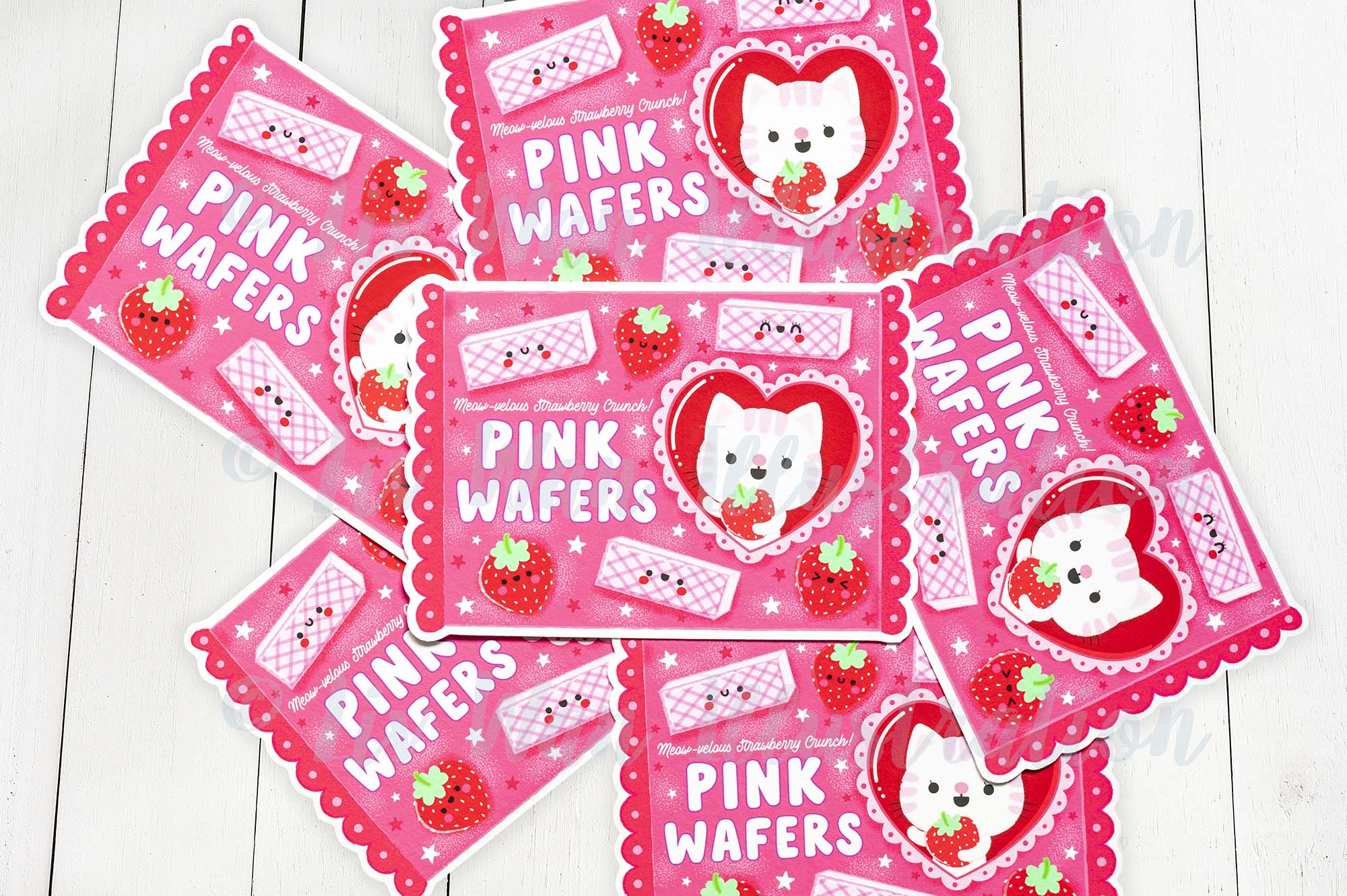 Pink Wafers Postcard