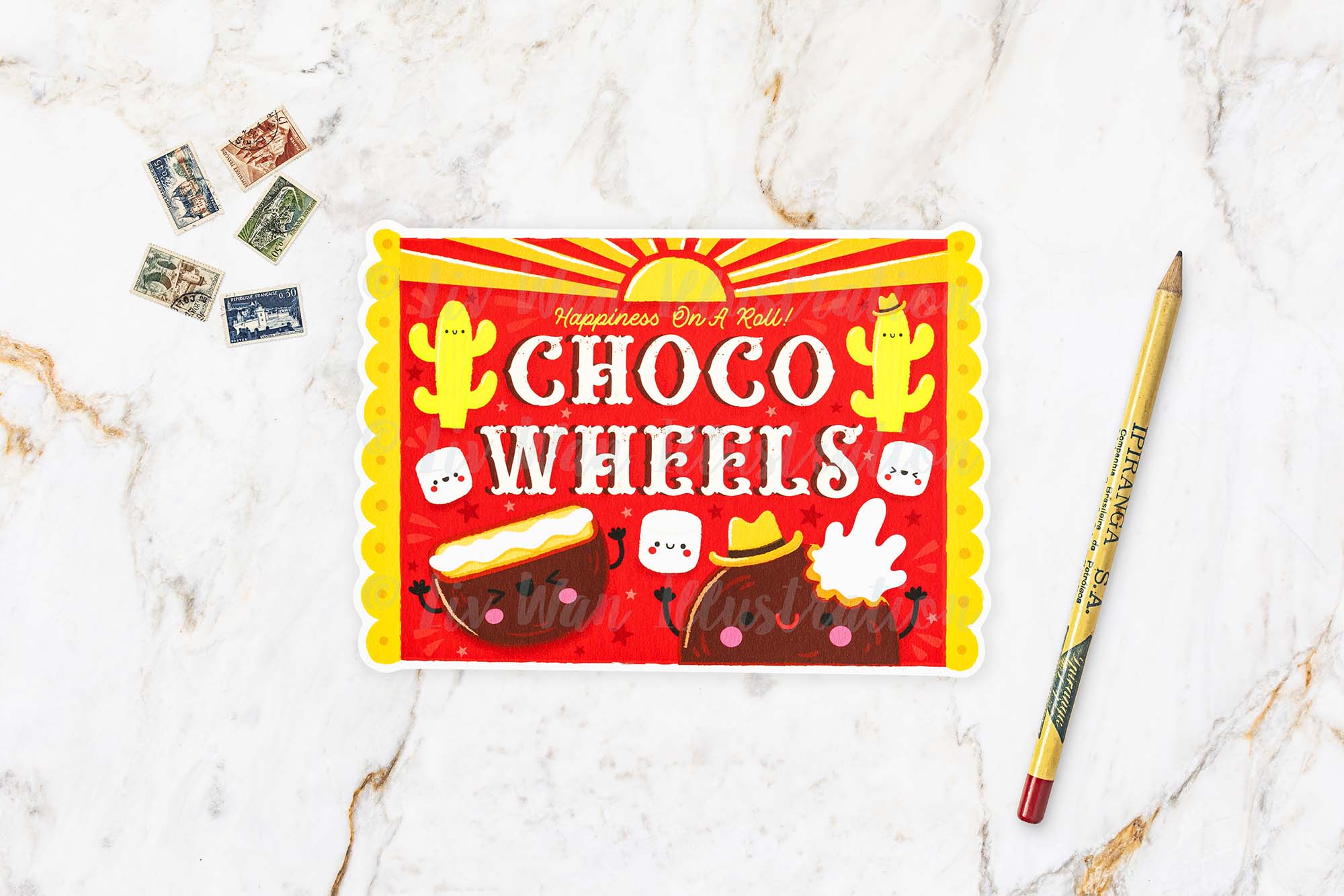 Wagon Wheels Postcard