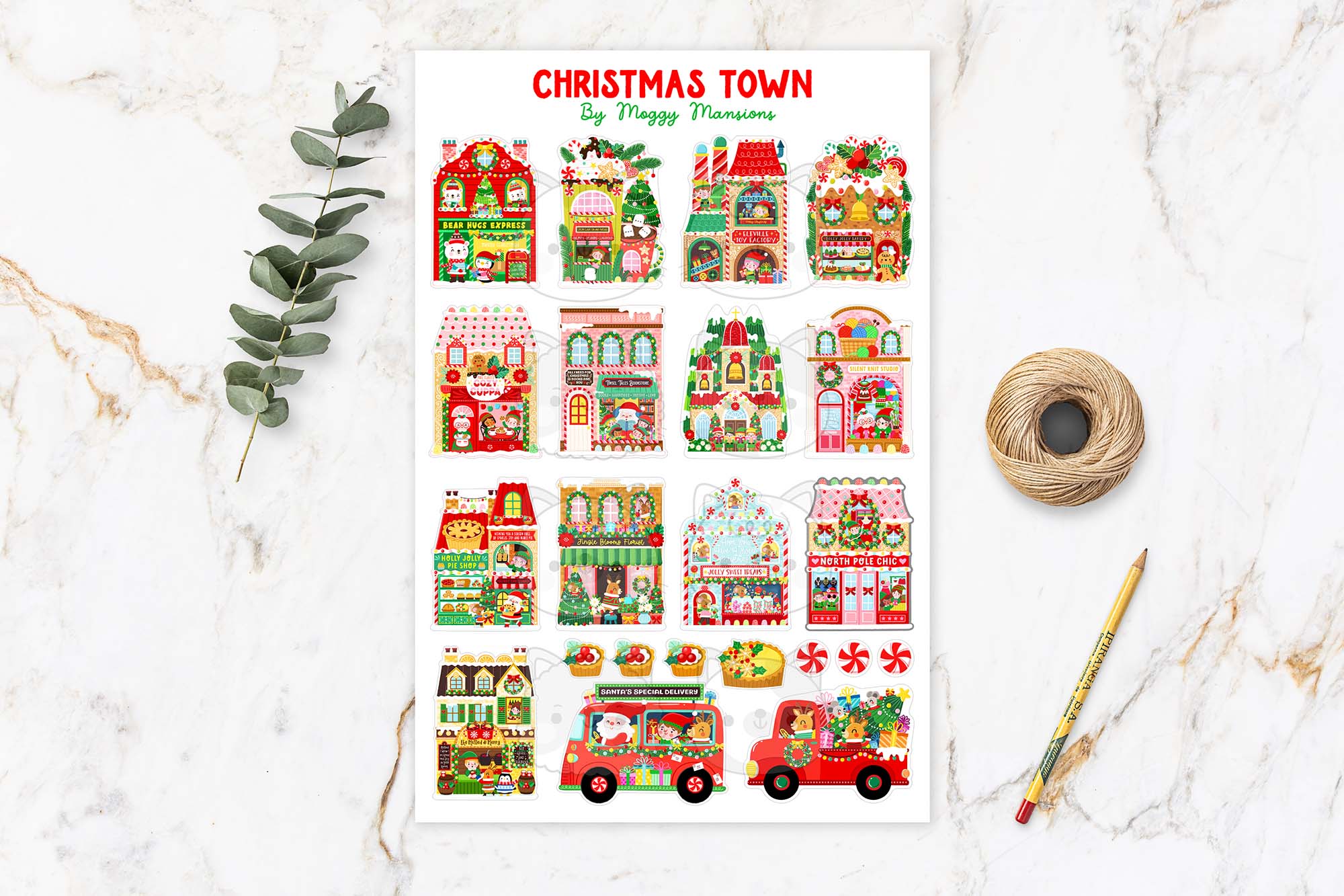 Christmas Town Sticker Sheet