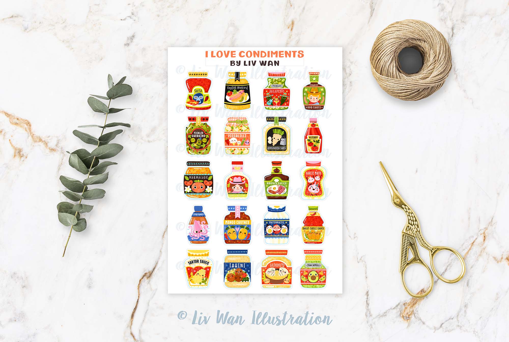 Condiments Sticker Sheet