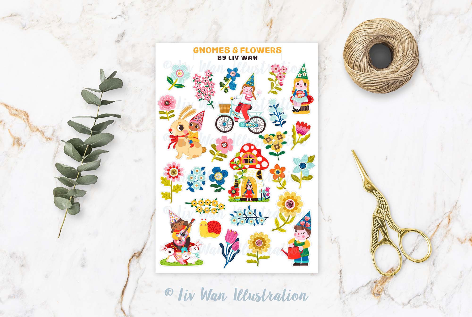 Garden Gnome Sticker Sheet