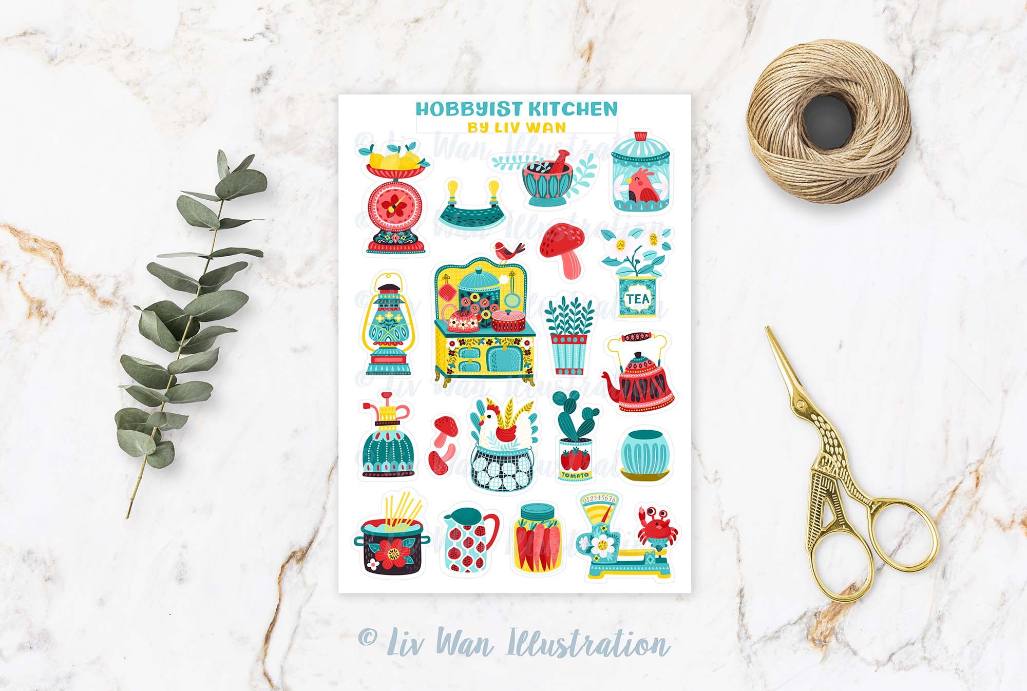 Hobbyist Kitchen Sticker Sheet