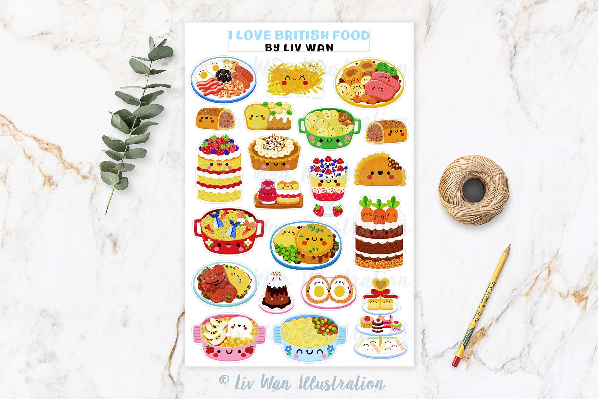 British Food Sticker Sheet