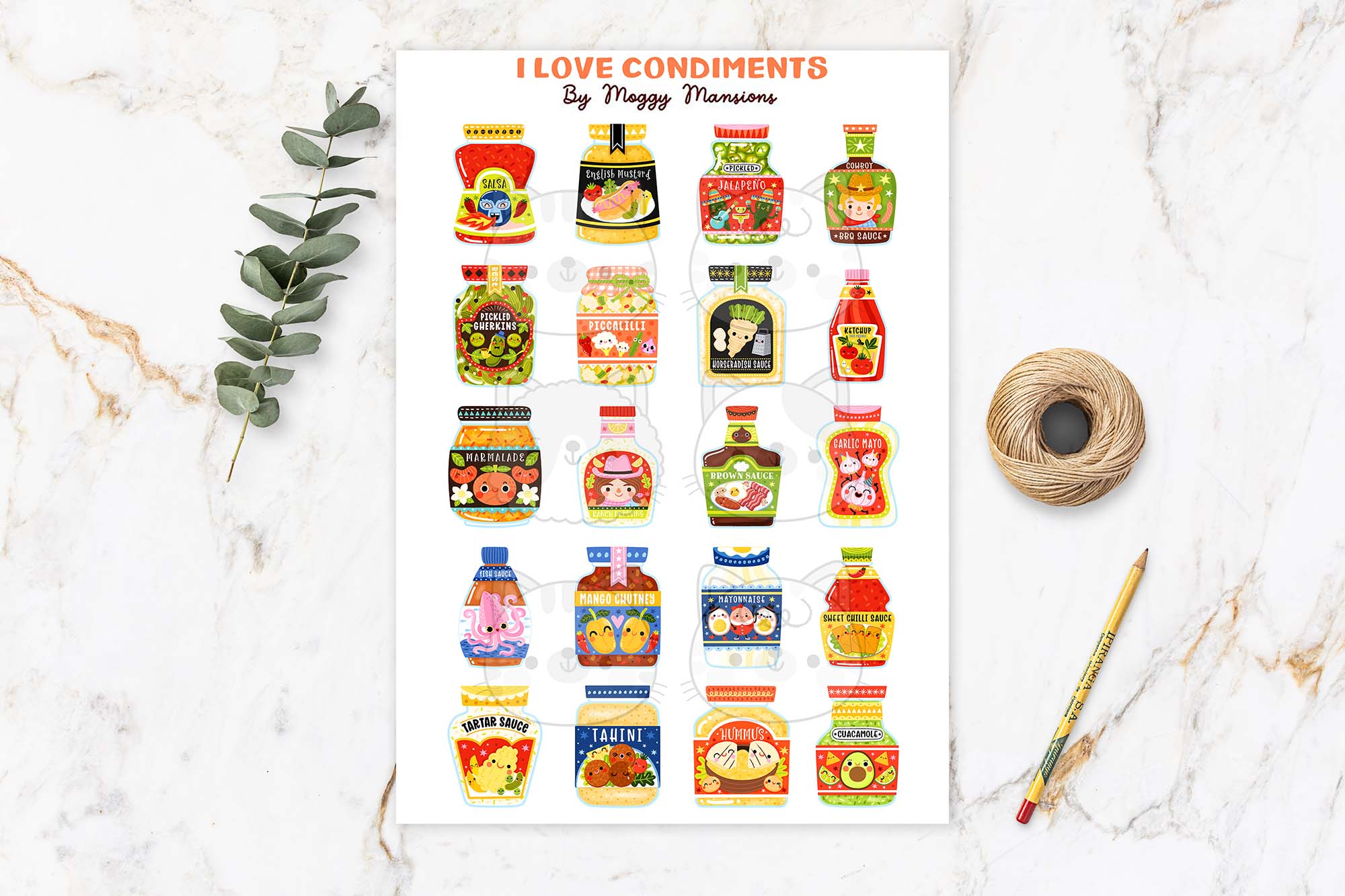 Condiments Sticker Sheet