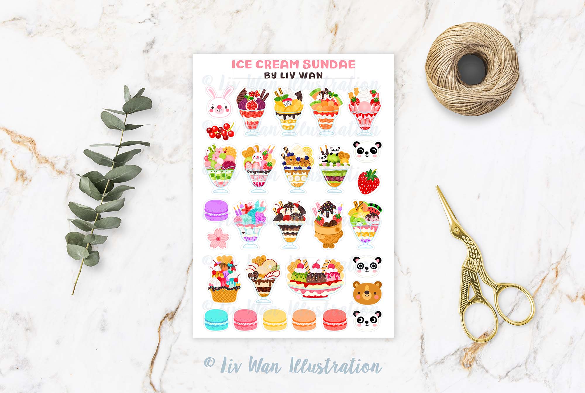 Ice Cream sticker sheet