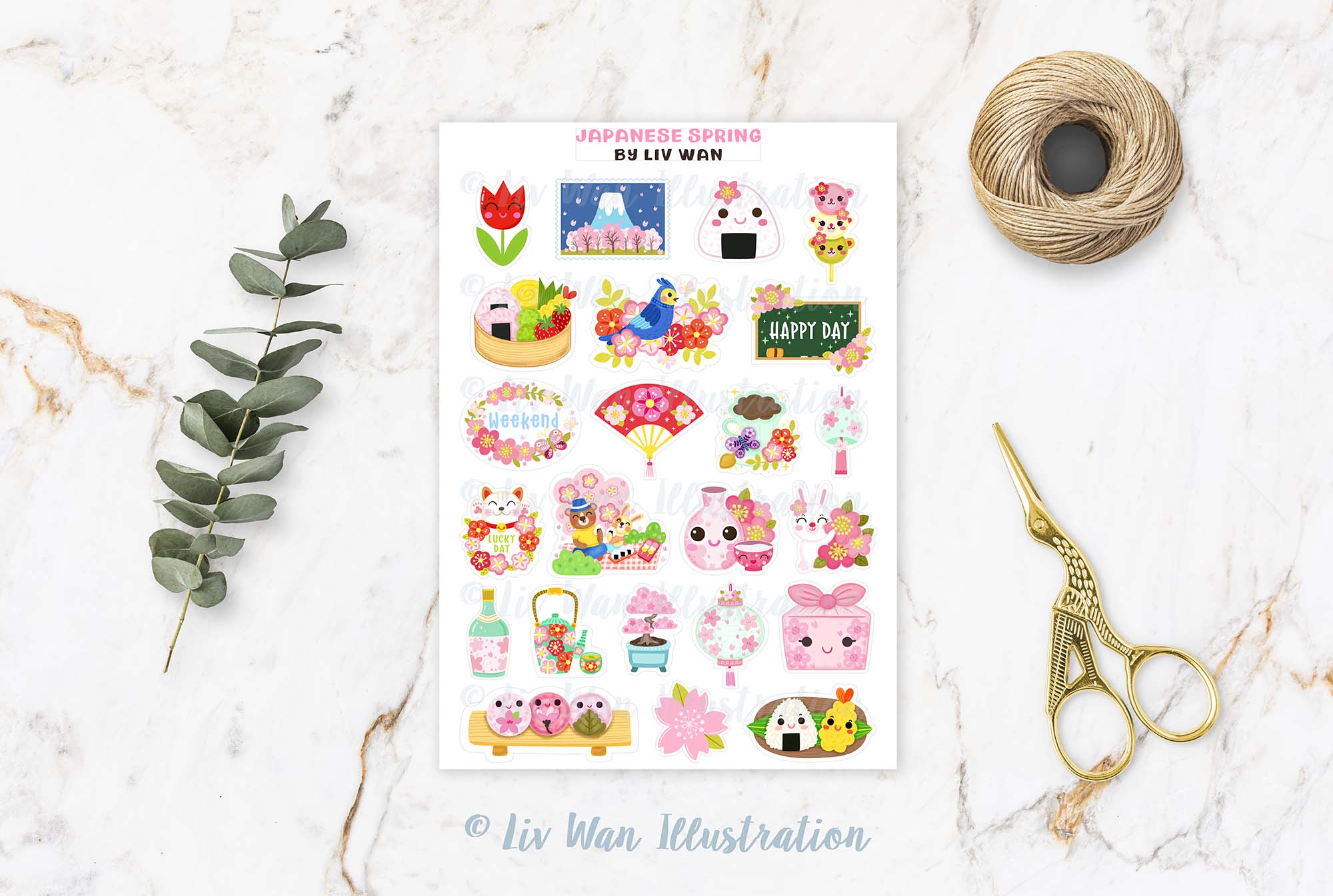 Japanese Spring Sticker Sheet
