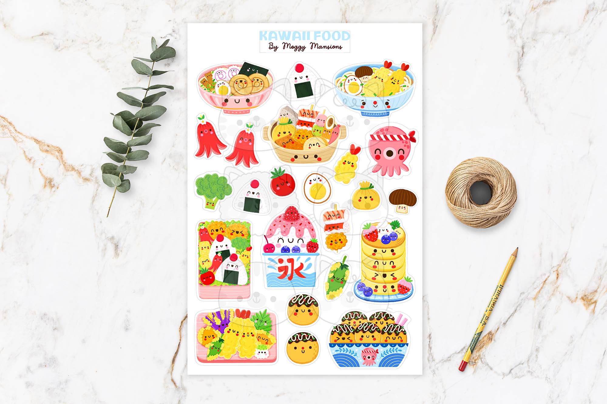 Kawaii Food Sticker Sheet