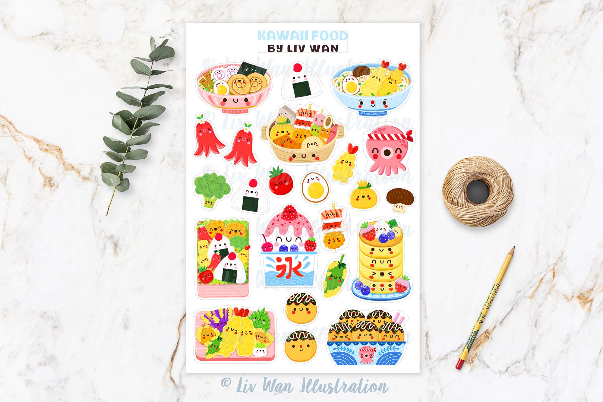 Kawaii Food Sticker Sheet