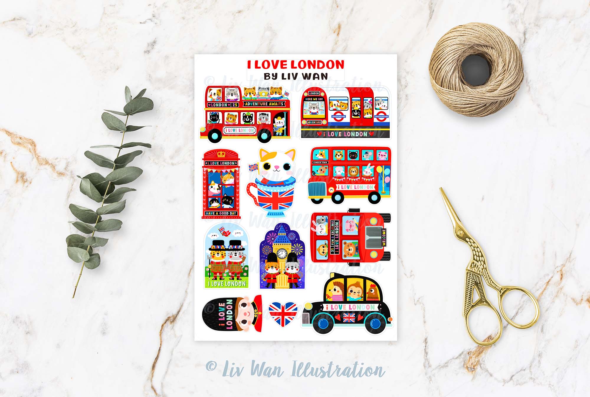 London Sticker Sheet