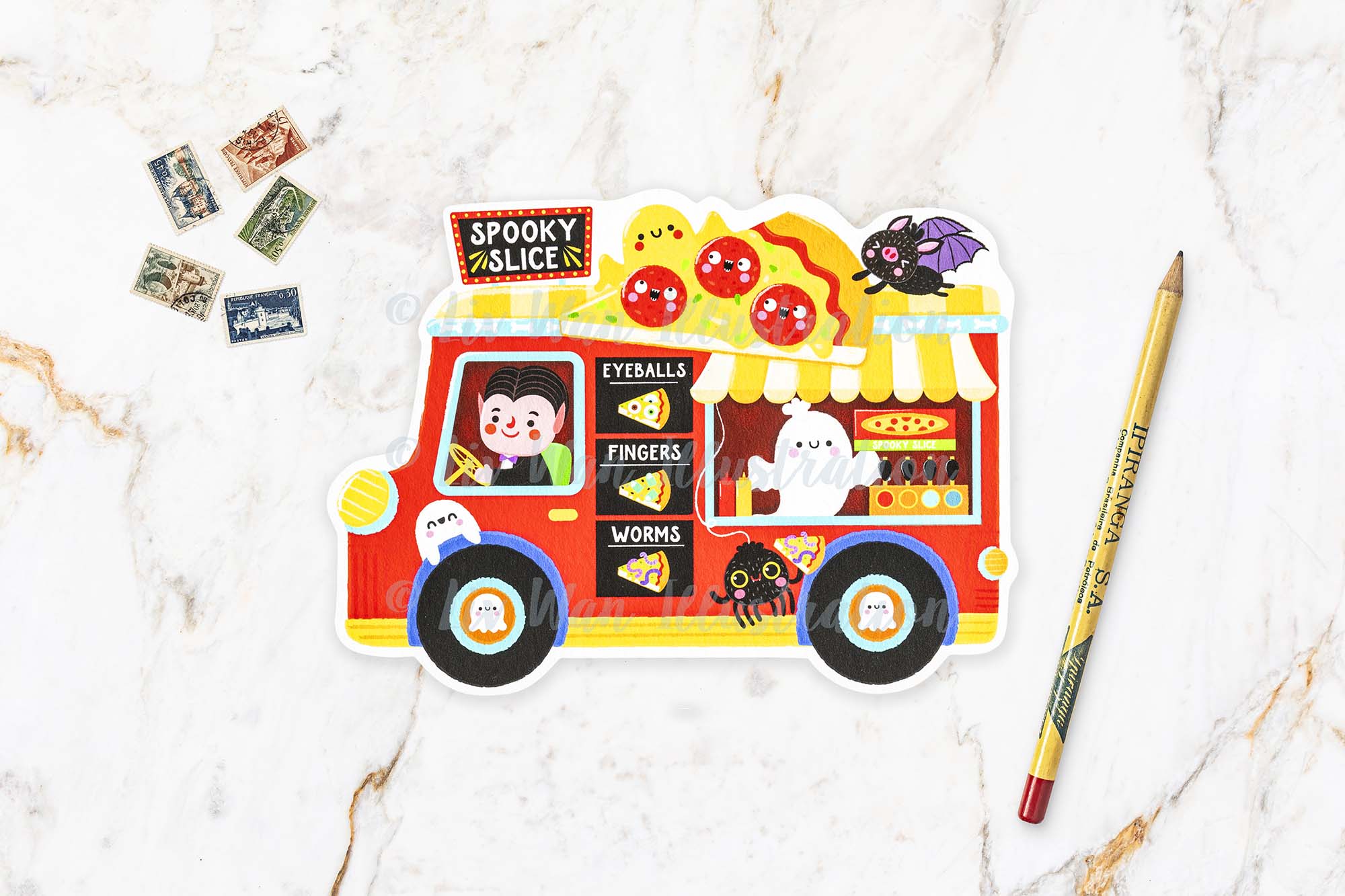 Pizza Van Postcard