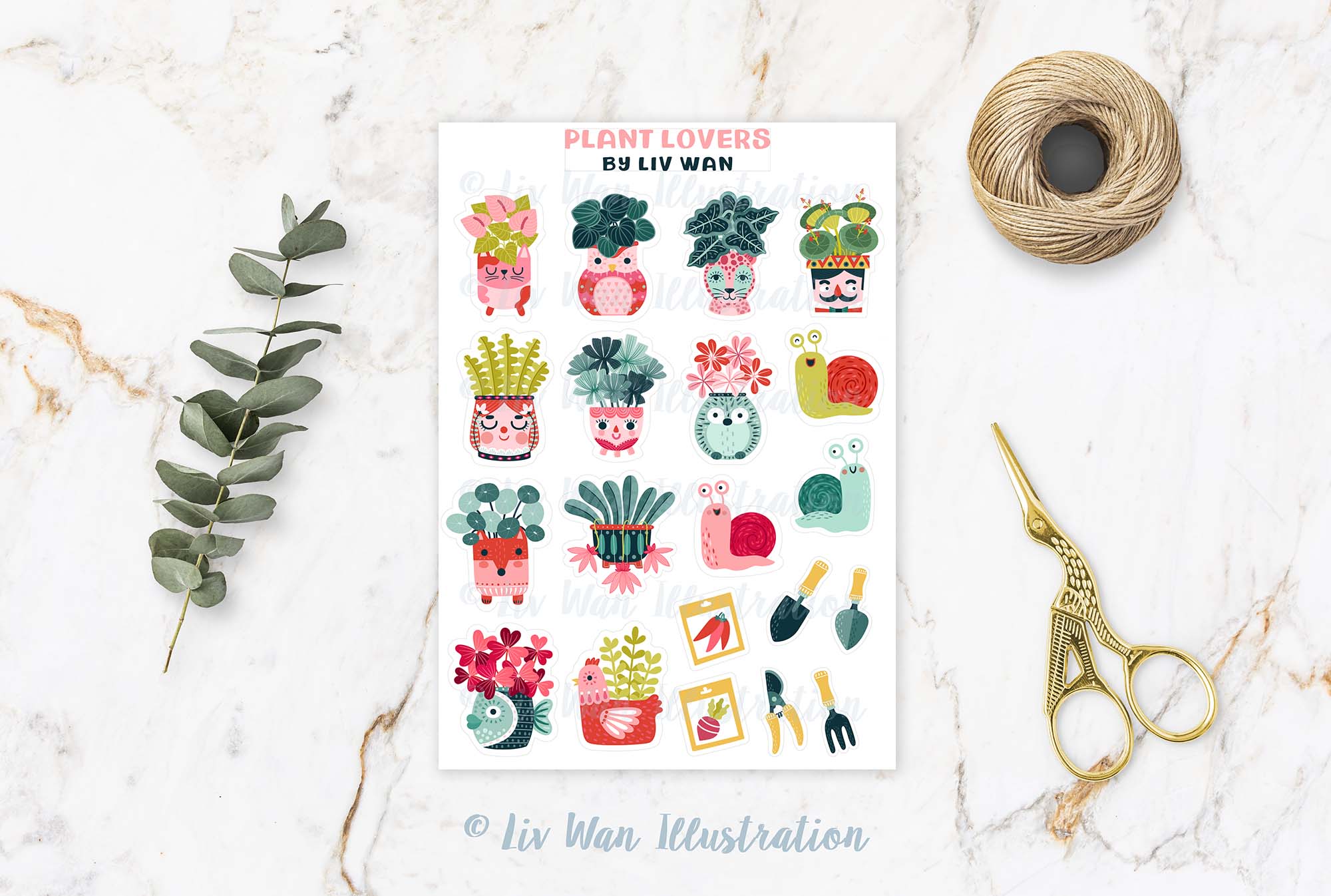 gardening sticker sheet