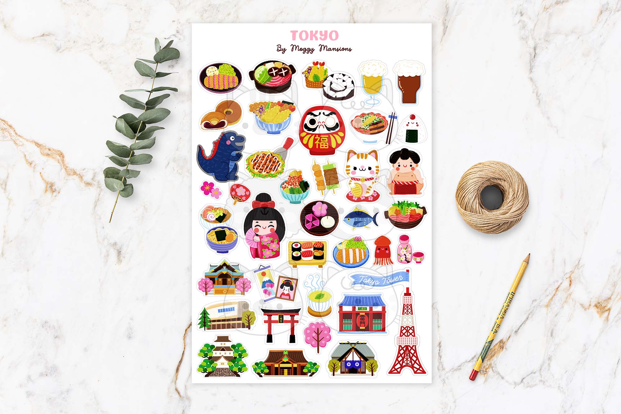 Tokyo sticker sheet